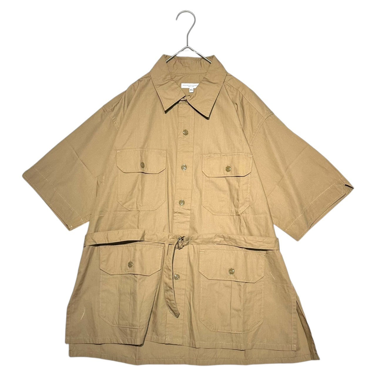 Engineered Garments(エンジニアードガーメンツ) 22SS S/S Bush Shirt – Pima Cotton Broadcloth 半袖 ブッシュ シャツ XS ベージュ 4ポケット サファリ