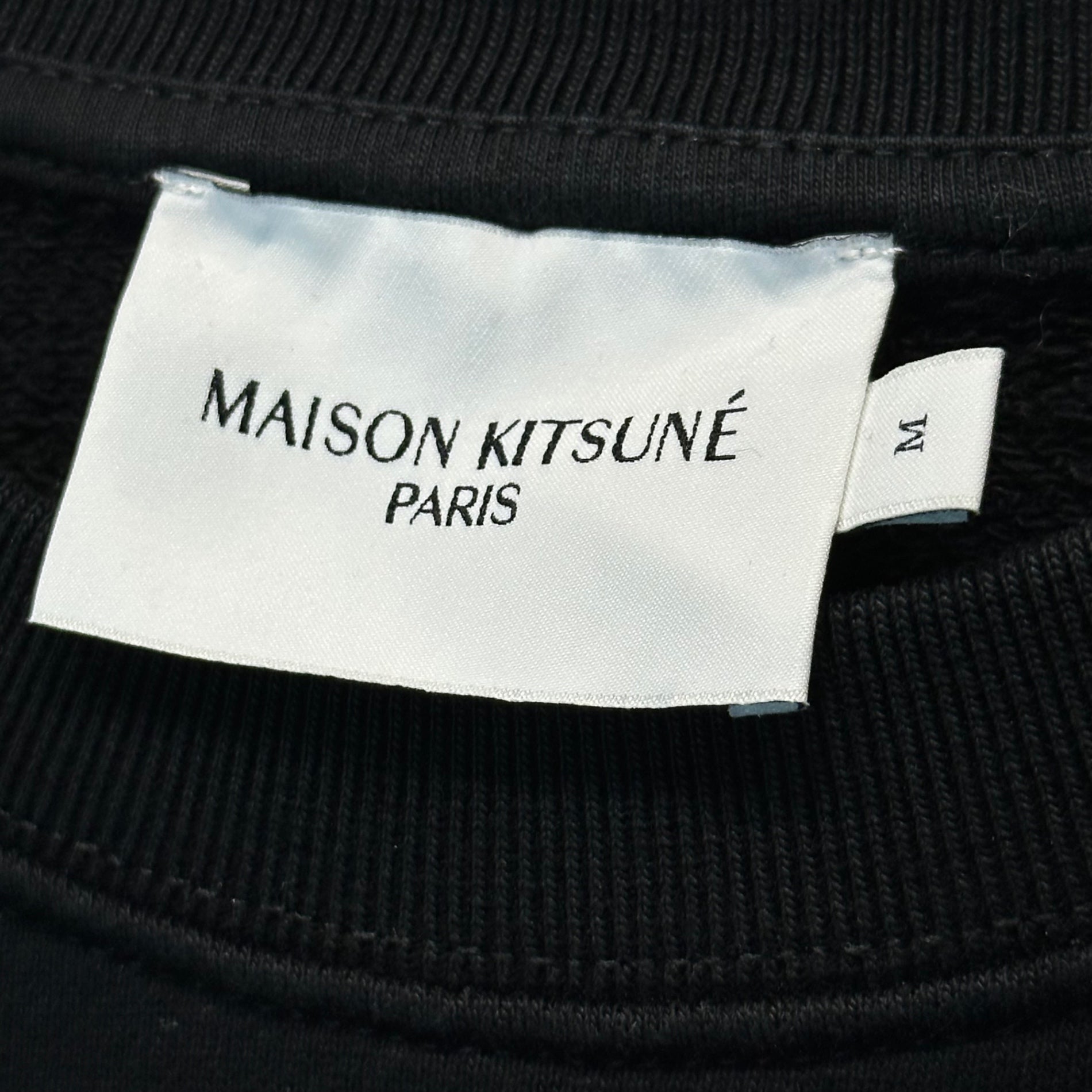 Maison Kitsune(メゾンキツネ) Double-Face Logo Crewneck Sweatshirt ダブルフェイス ロゴ クルーネック スウェット JW00333KM0001 M ブラック