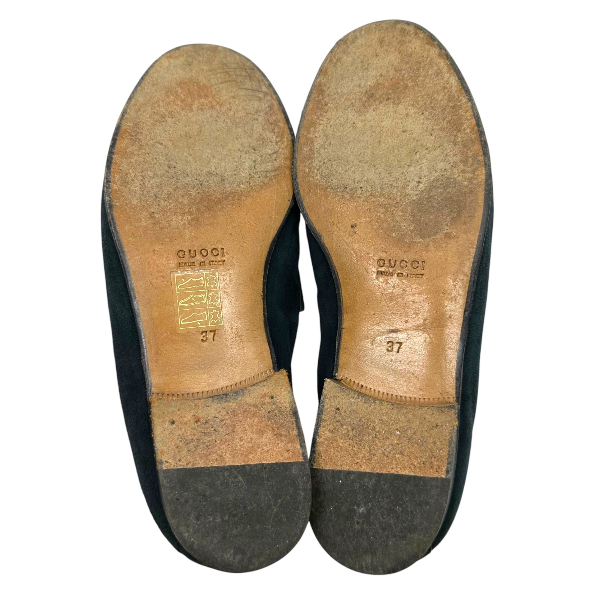 GUCCI(グッチ) Suede Leather Horsebit Loafer スウェード レザー ホース ビット ローファー 37(23cm程度) ダークネイビー