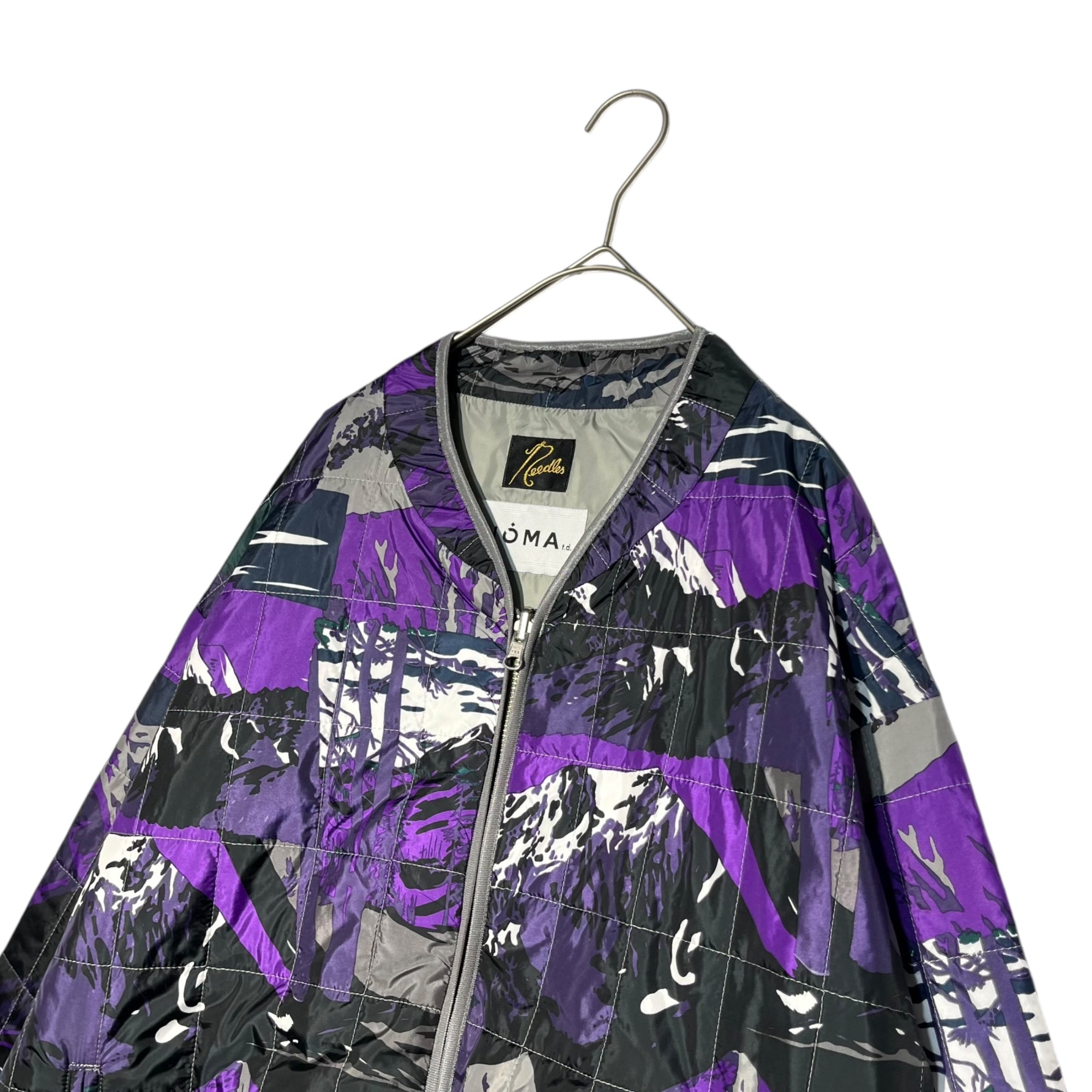 NEEDLES×NOMA(ニードルズ×ノマ) 22AW NOMA t. d. Piping Quilt Jacket 総柄 キルティングジャケット N34-NNJK01 M パープル