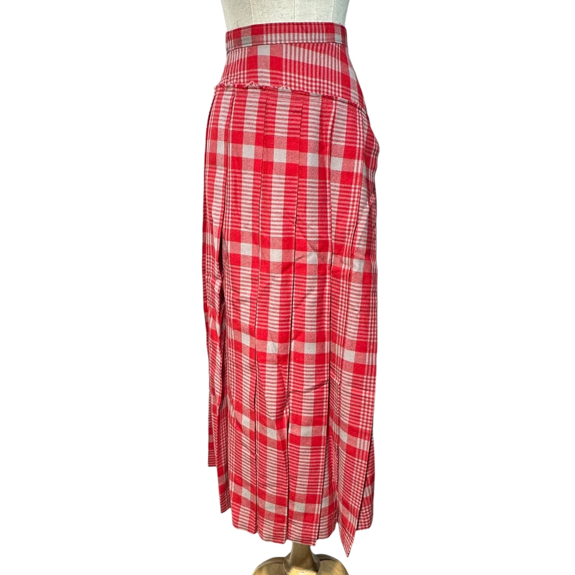 tricot COMME des GARCONS(トリココムデギャルソン) 1994AW Asymmetrical long plaid skirt アシンメトリー ロング チェック スカート TS-04008S S レッド×グレー AD1994 90's 90年代