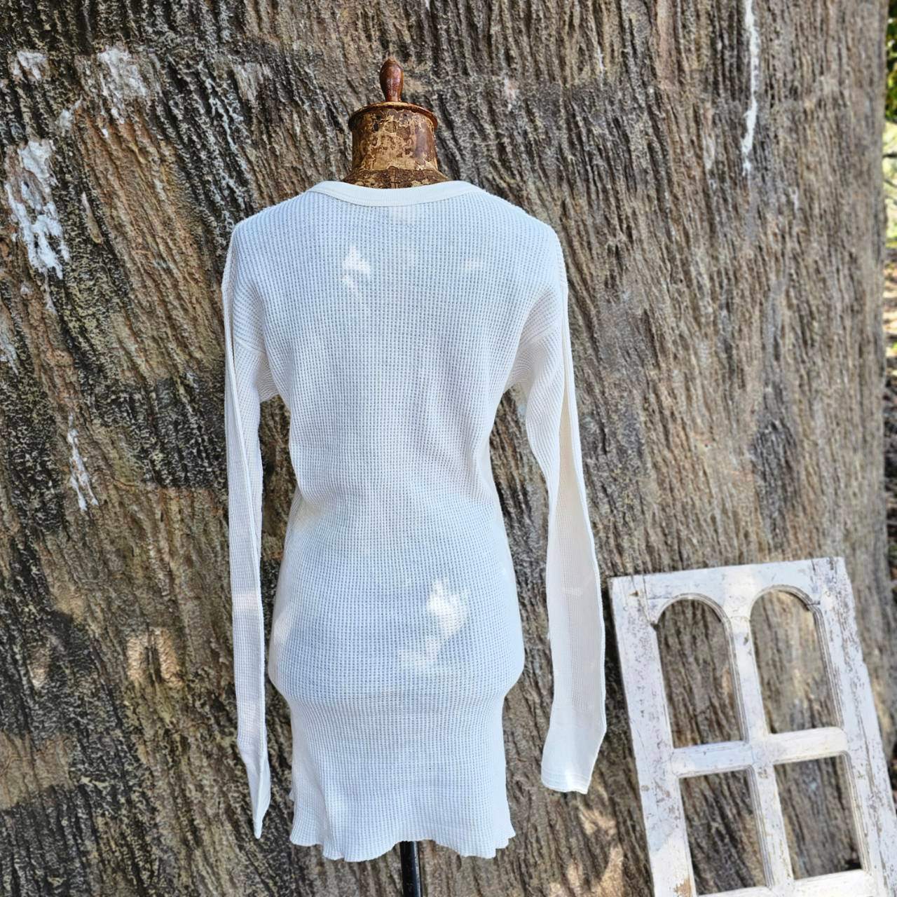 VINTAGE(ヴィンテージ) 60's Healthknit thermal shirt underwear コットン サーマルロングスリーブシャツ アンダーウェア L(42~44) ホワイト