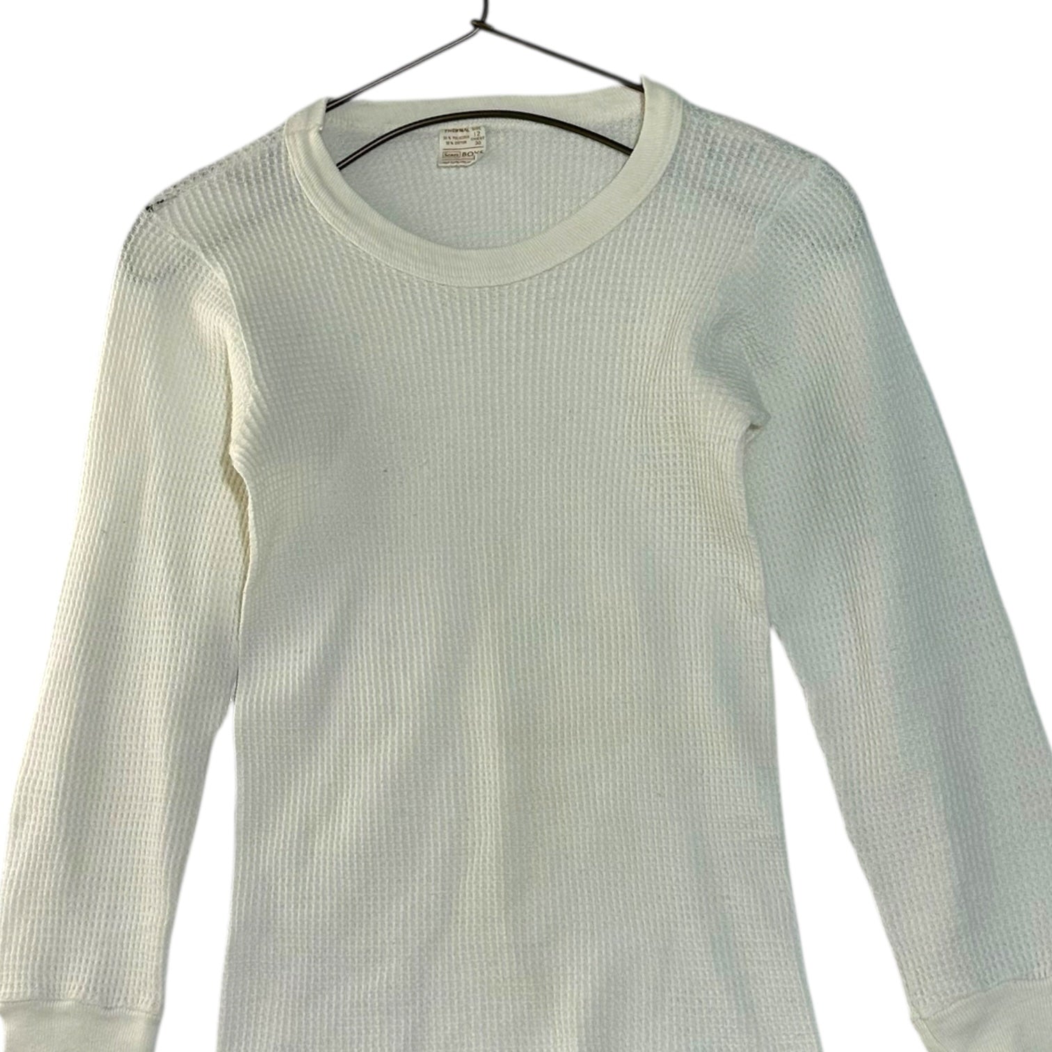 VINTAGE(ヴィンテージ) 90’ US vintage thermal cut and sew サーマルカットソー S~M程度/前身頃に若干のシミ有 ホワイト