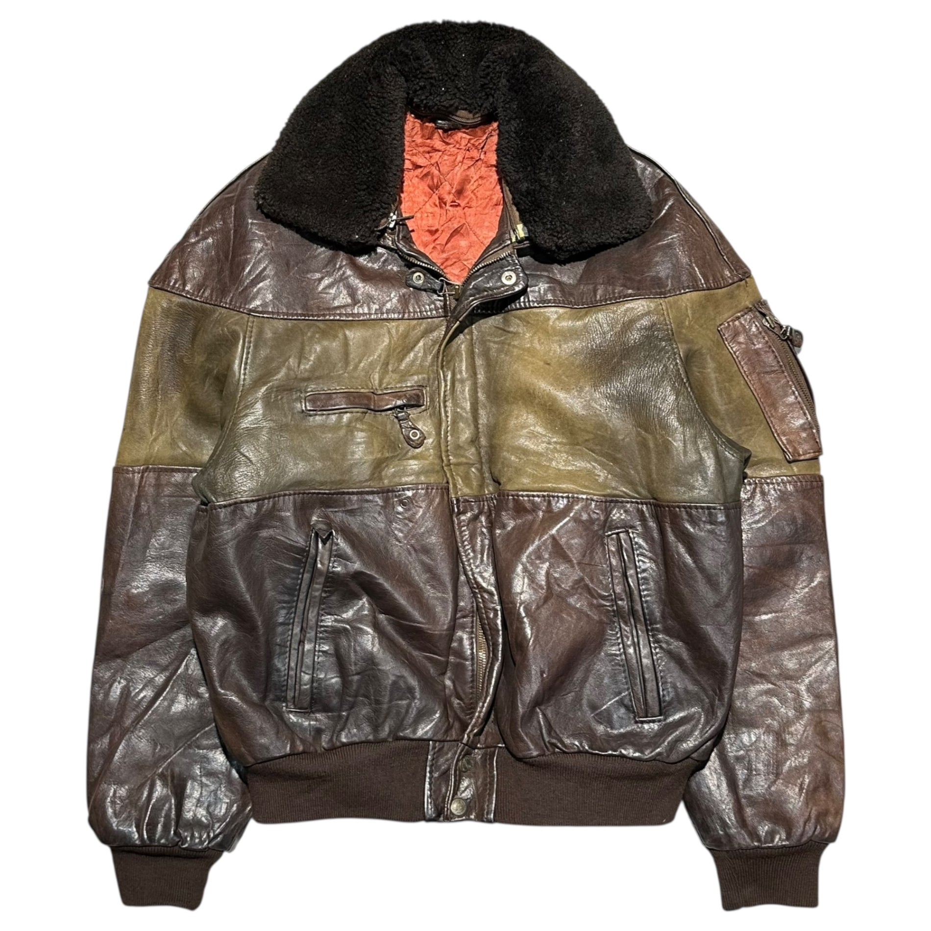 FRENCH VINTAGE(フランスヴィンテージ) Willems G-1 Leather Jacket フライト レザー ジャケット ML程度 ブラウン ムートン