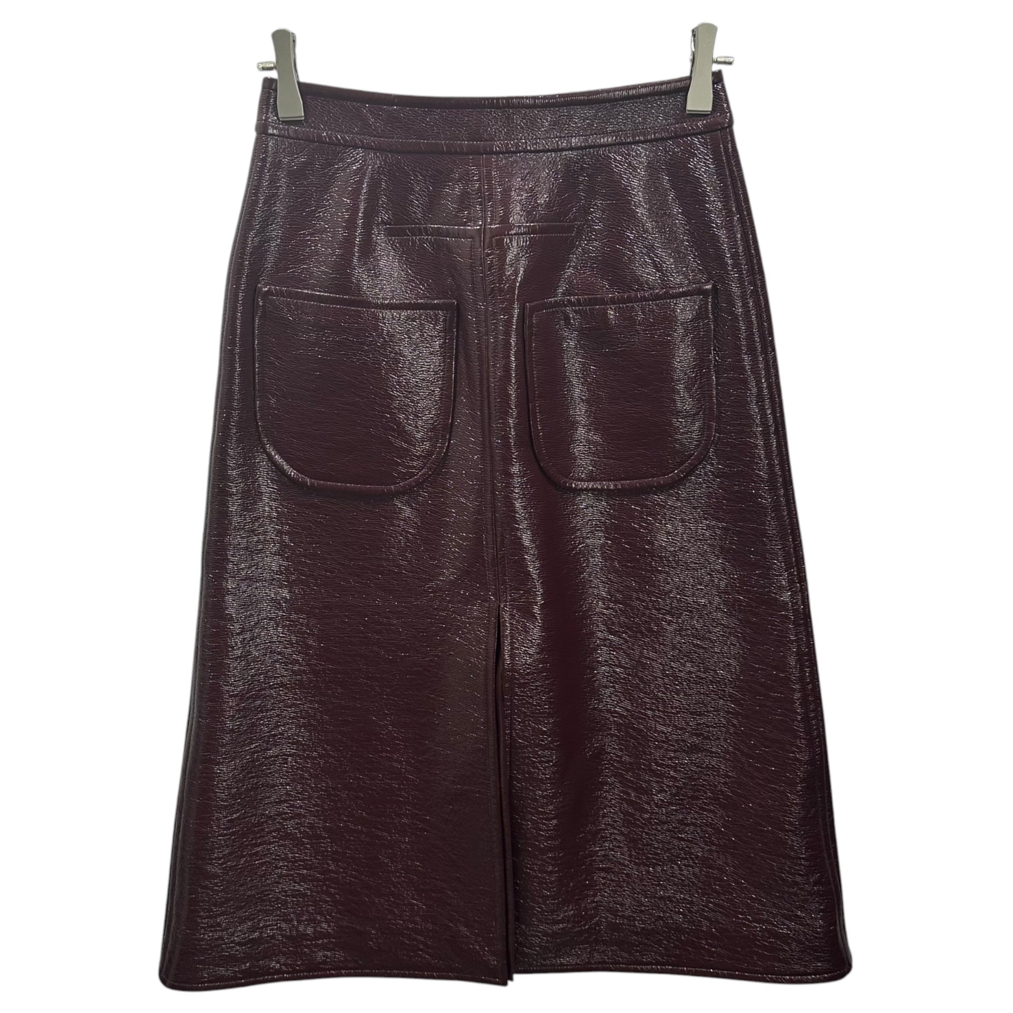 courreges(クレージュ) Vinyl Midi Skirt ビニール ミディ スカート 8624-343-0103 34 ボルドー
