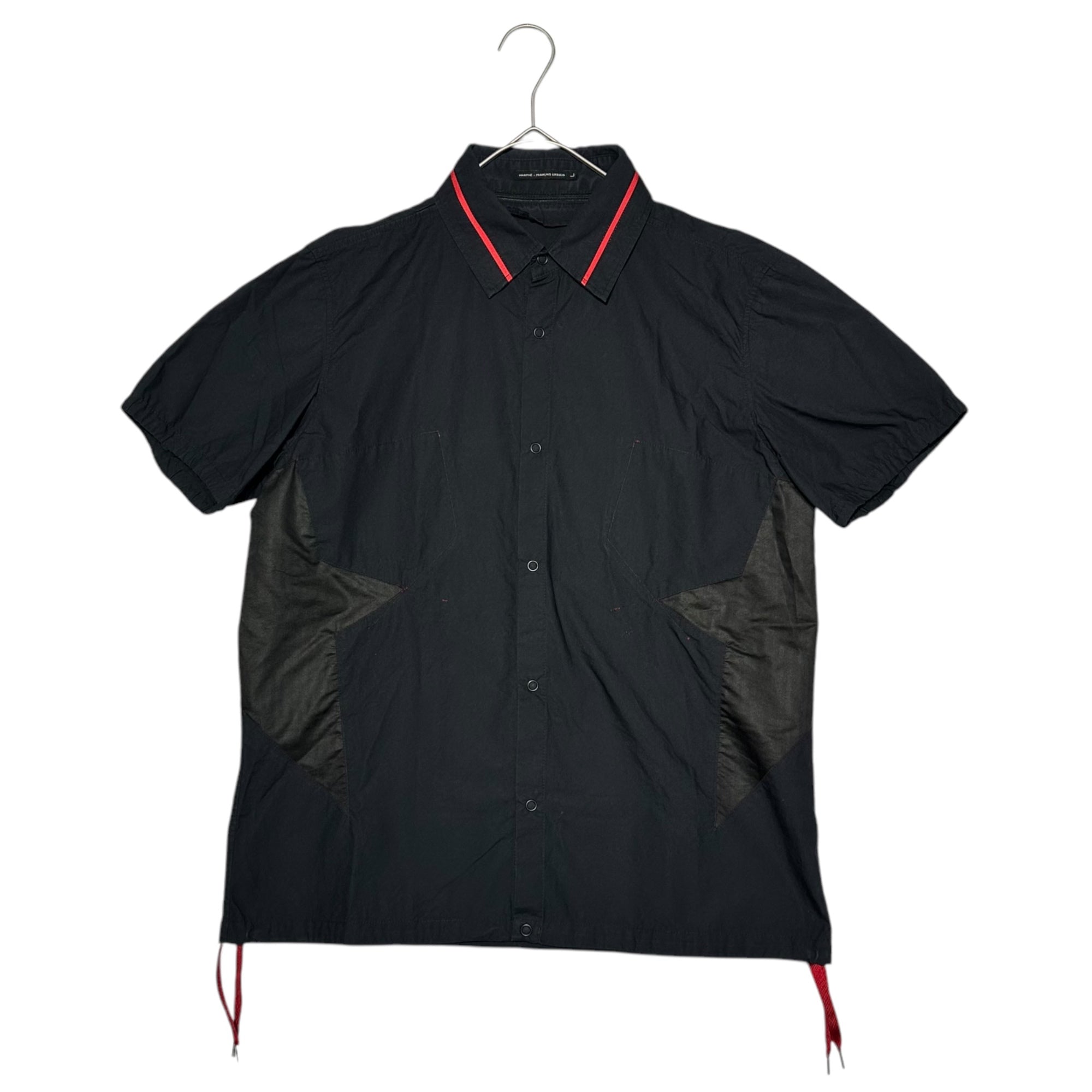 MARITHE FRANCOIS GIRBAUD(マリテフランソワジルボー) 00's collar zip star design hem drawcord 00年代 襟 ジップ スター デザイン 裾 ドローコード ブラック×レッド 品質表示タグ切取