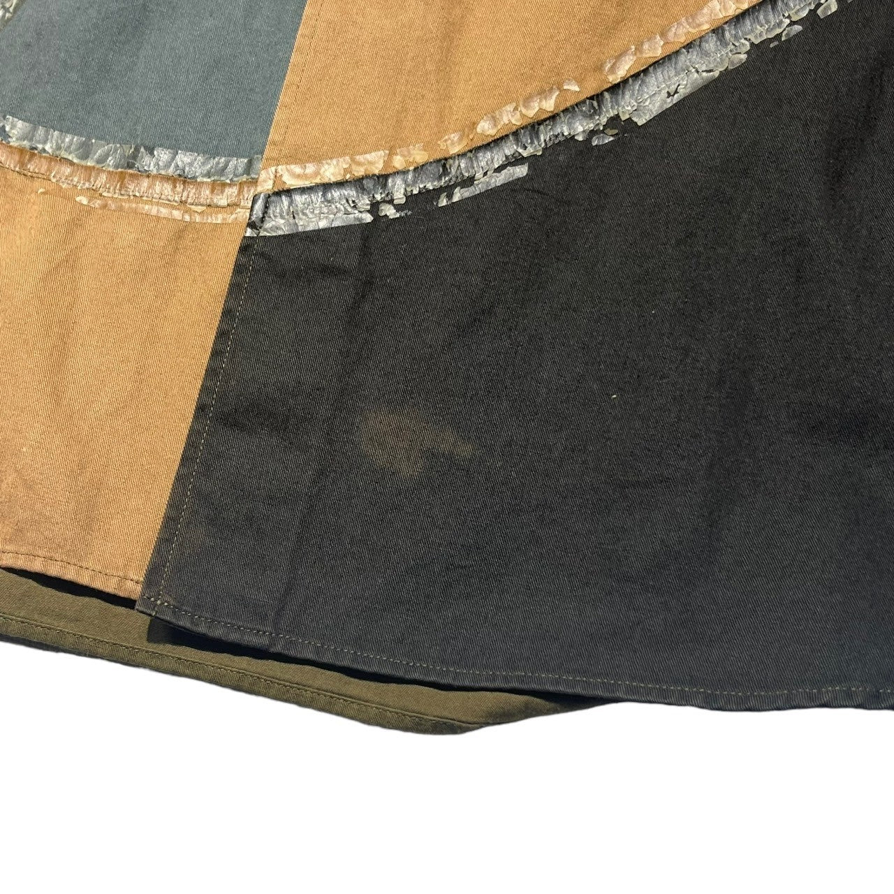 COMME des GARCONS HOMME(コムデギャルソンオム) 03AW multi patchwork shirt マルチ パッチワーク シャツ HK-B041 L カーキ AD2003 田中オム