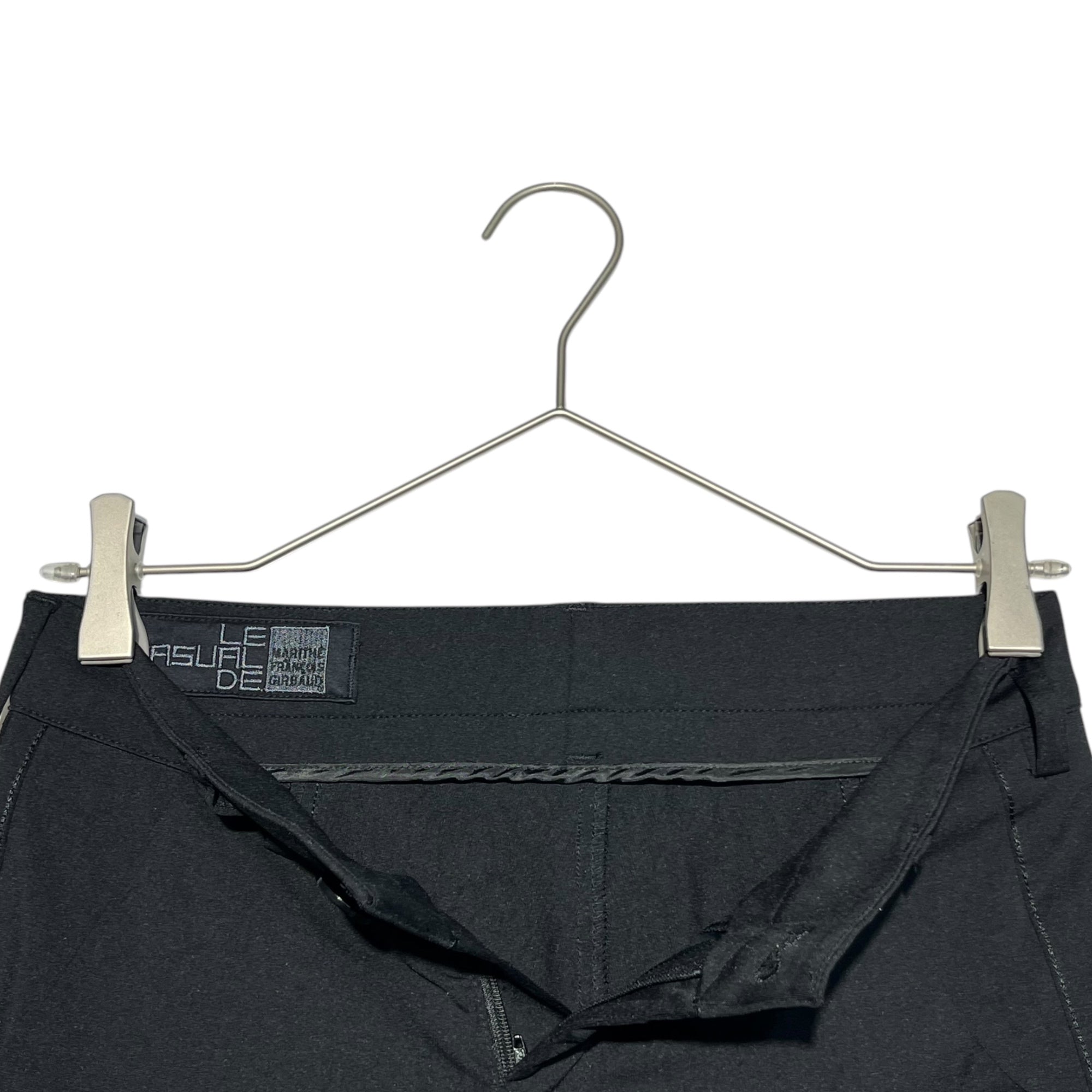 MARITHE FRANCOIS GIRBAUD(マリテフランソワジルボー) 00's 3/4 length nylon poly gimmick pants 7分丈 ナイロン ポリ ギミック パンツ F6-2608 3S ブラック Y2K