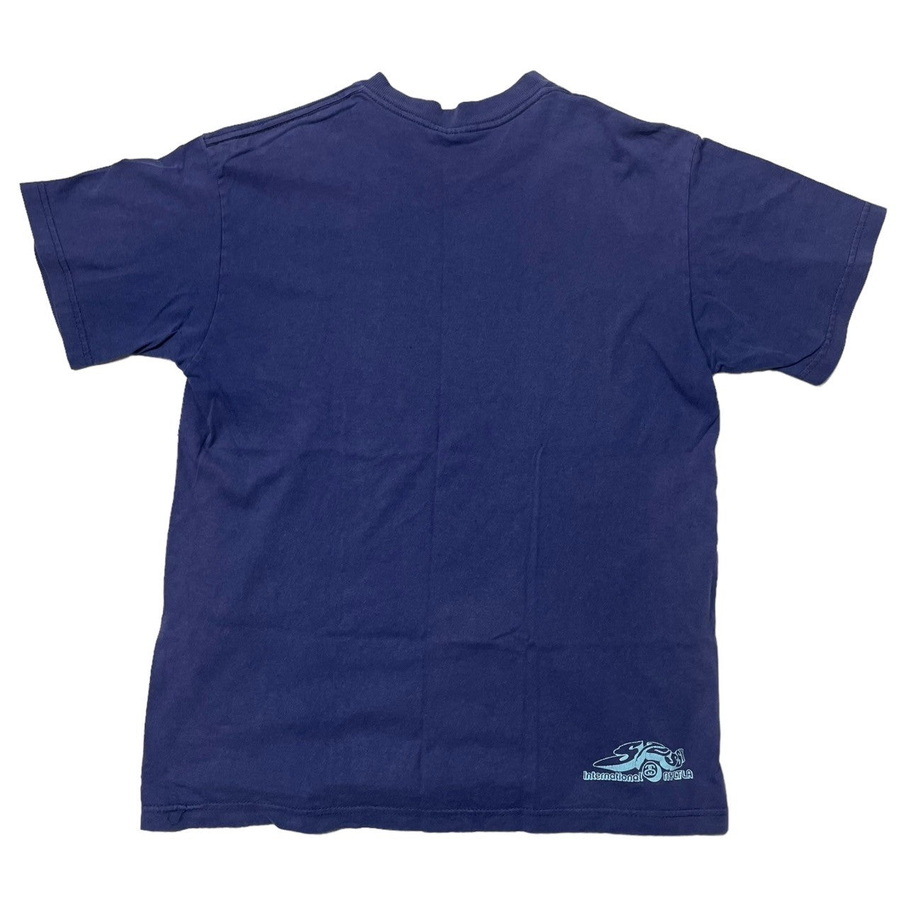 STUSSY(ステューシー) 90's~00's distortion logo 歪みロゴ Tシャツ SIZE M ネイビー×ライトブルー 90~00年代 OLD STUSSY
