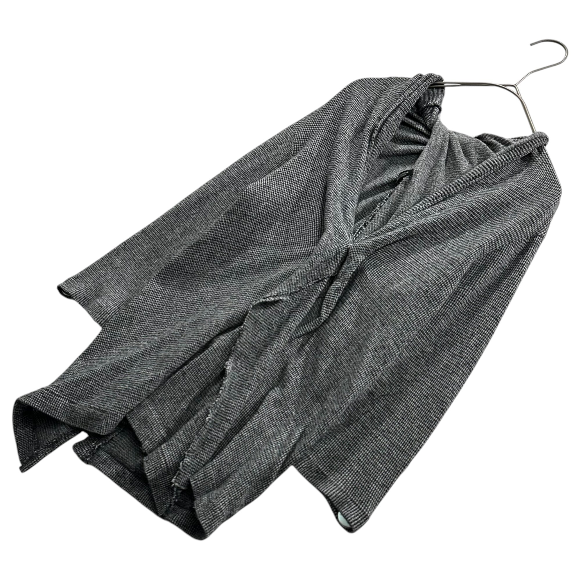YOHJI YAMAMOTO+NOIR(ヨウジヤマモトプリュスノアール) Asymmetrical Cotton Cardigan 千鳥柄 変形 コットン カーディガン NJ-T44-061 2 グレー