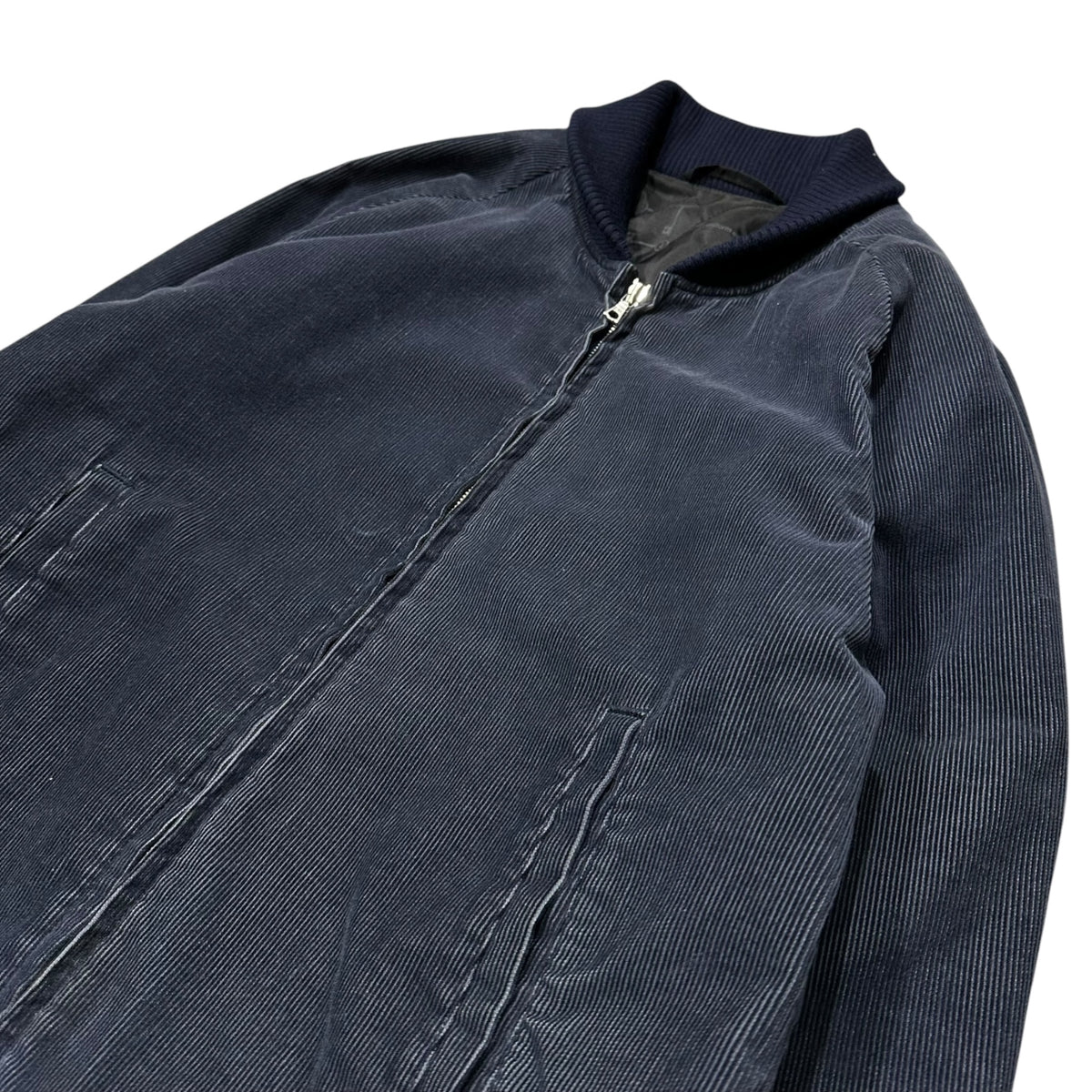 uniform experiment(ユニフォームエクスペリメント) 2012AW Shawl-Collar Back-Patch Corduroy Blouson ショール カラー バック ワッペン コーデュロイ ブルゾン UE-123027 3 ネイビー