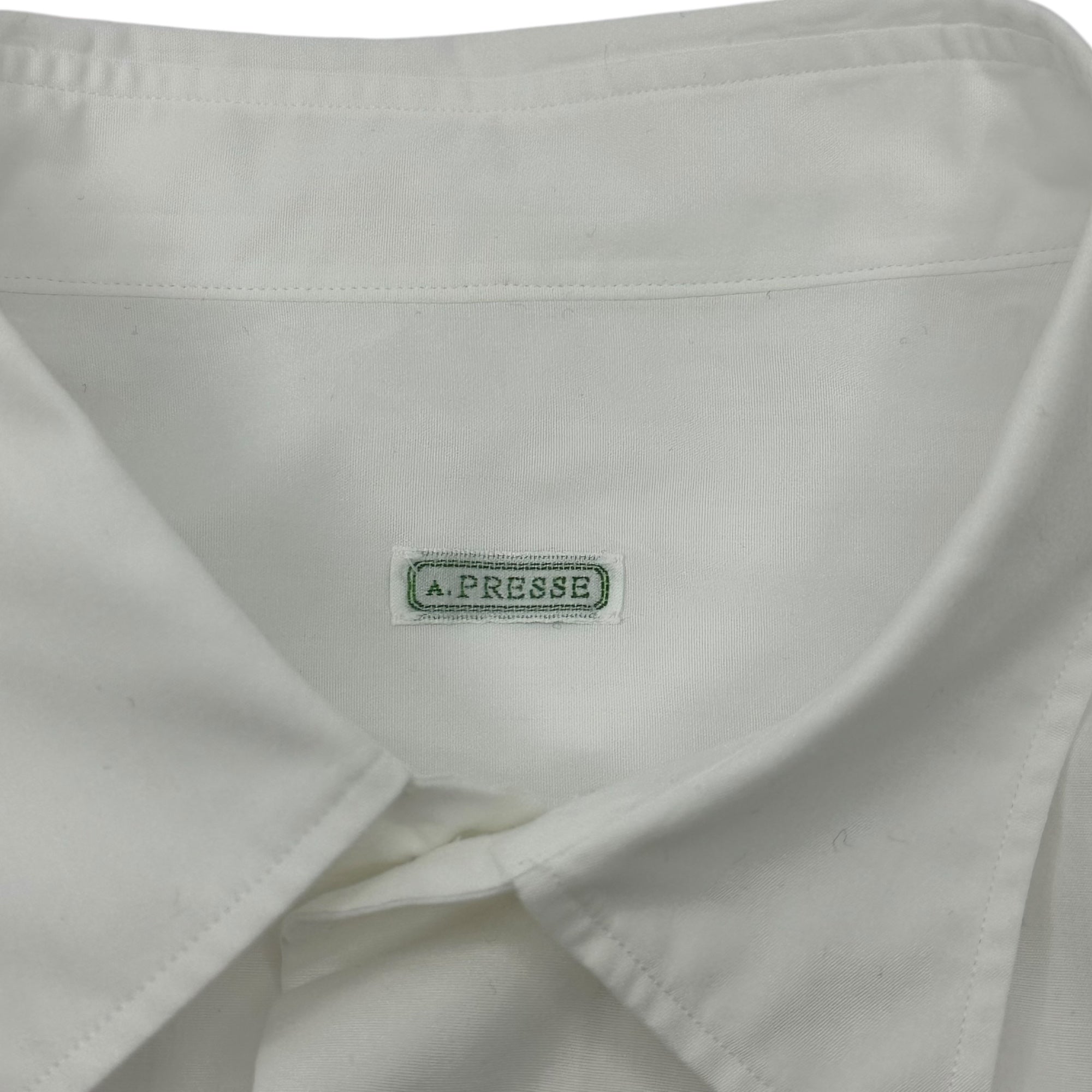 A.PRESSE(アプレッセ) Regular Collar Shirt レギュラーカラー シャツ 長袖 AP-2001 2(M) ホワイト 参考定価52,800円(税込)