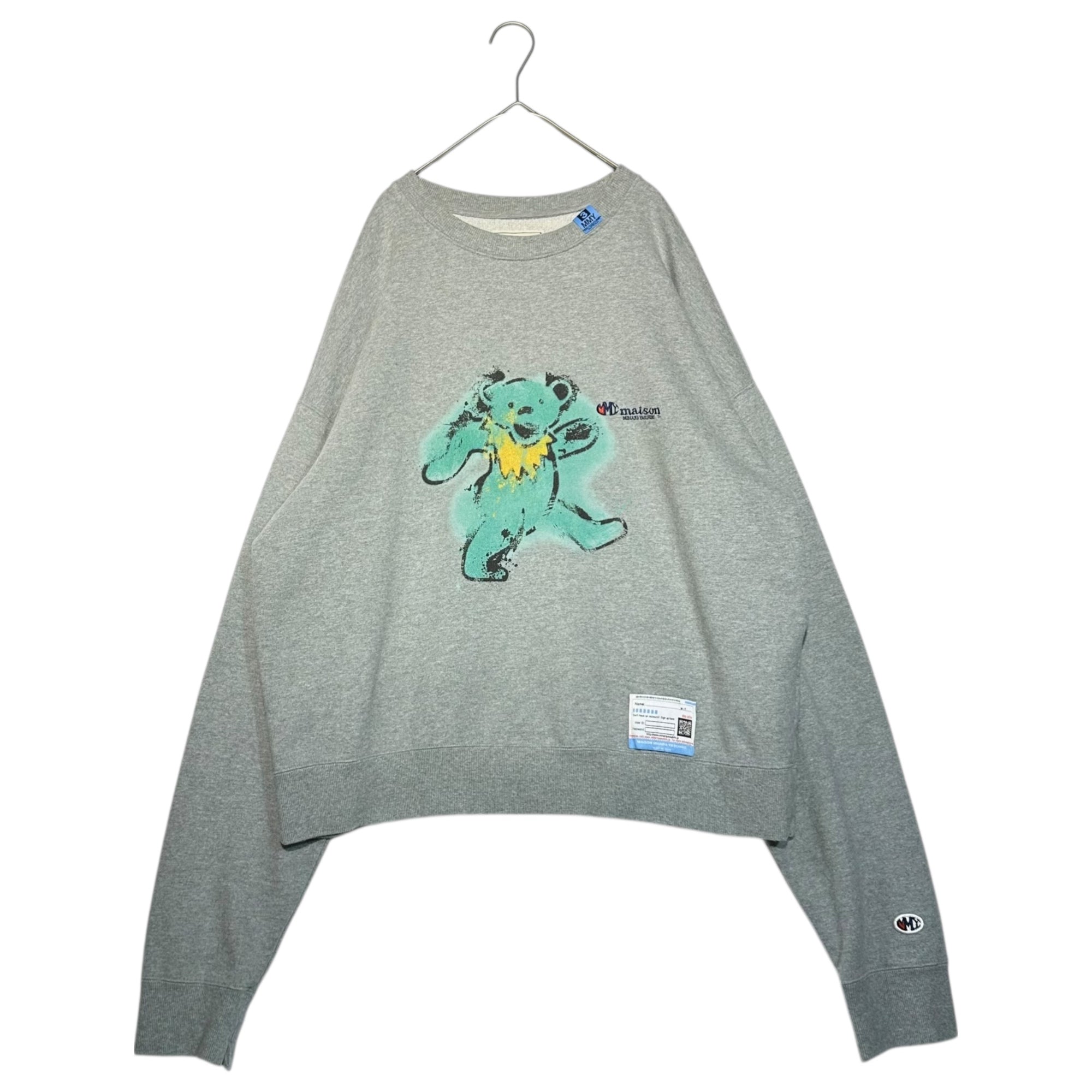 Maison MIHARA YASUHIRO(メゾンミハラヤスヒロ) 23AW Bear Printed Pullover ベアー プリント プルオーバー スウェット A11PO713 48 グレー