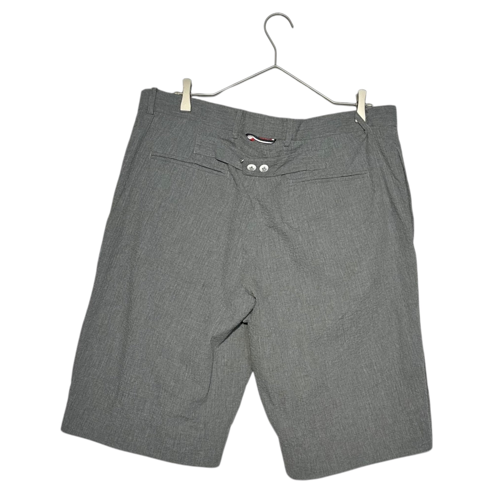 MONCLER GAMME BLEU(モンクレールガムブルー) Seersucker Side Button Shorts シアサッカー サイドボタン ショーツ D13911301100 4 グレー ハーフ ショート パンツ コットン