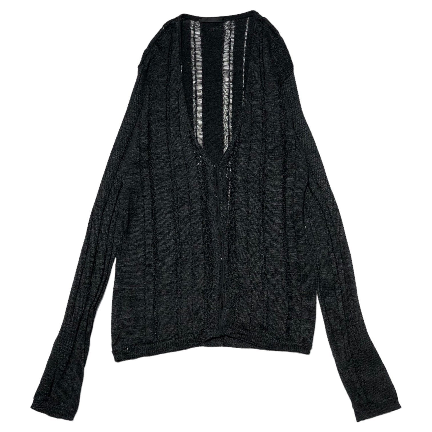 The Viridi-anne(ザヴィリジアン) ペーパーコットンデザインカーディガン 46(M程度) ブラック