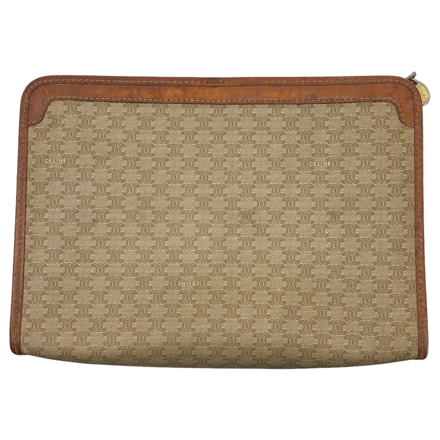 CELINE(セリーヌ) Macadam pattern clutch bag マカダム柄 クラッチ バッグ M06 ブラウン OLD CELINE ヴィンテージ セカンド ポーチ