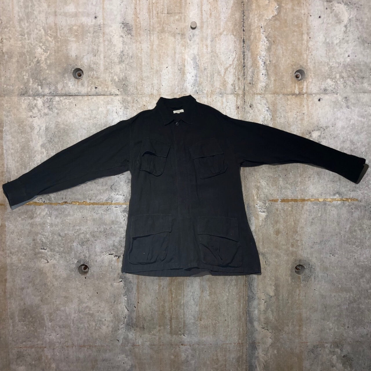 SLOW(スロウ) ミリタリーサンプリングリネンジャケット 3(L程度) ブラック 日本製
