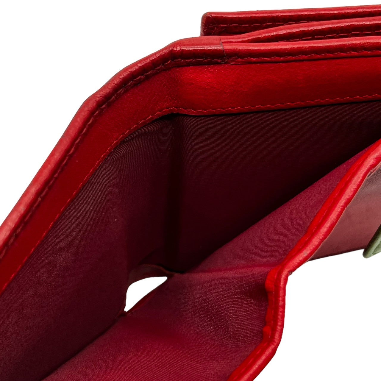 Christian Dior(クリスチャンディオール) トロッター ミニ財布 2つ折り財布 ベージュ レッド×グリーン×イエロー ラスタカラー