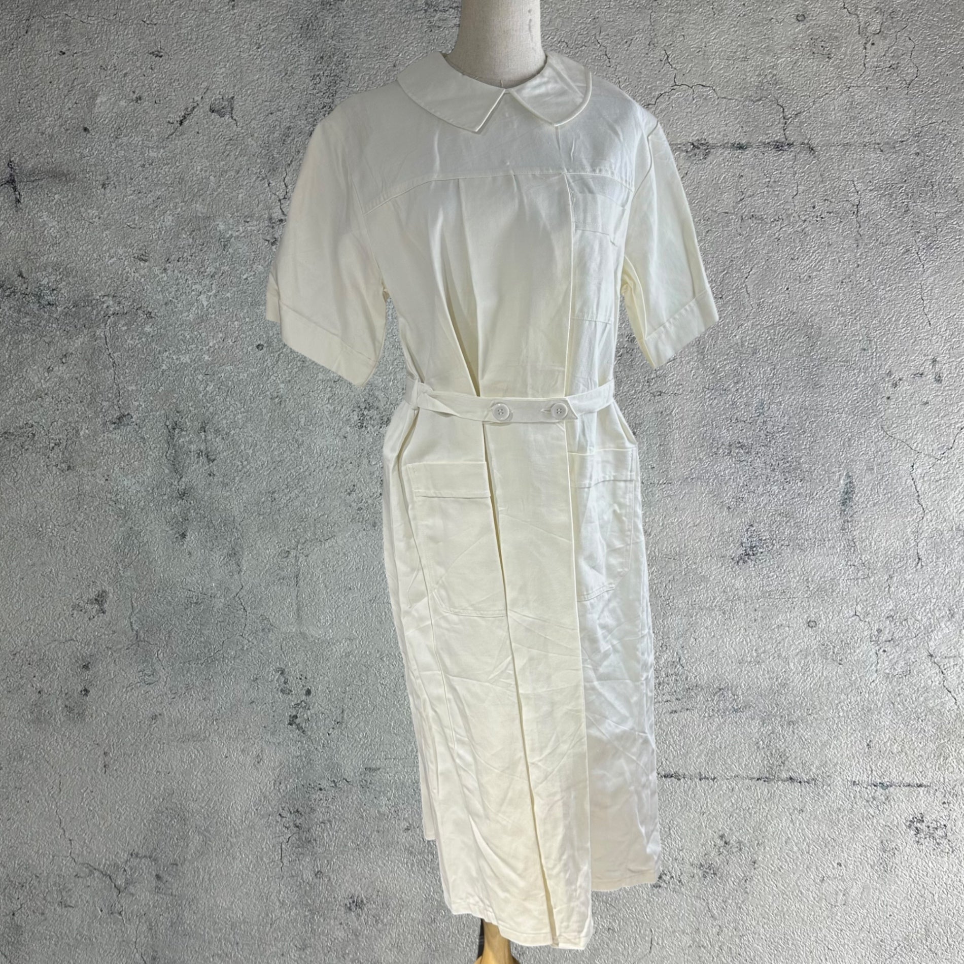 VINTAGE(ヴィンテージ) 70'~80's~ medical dress メディカル ドレス サージカル 襟付きワンピース 42(M程度) ホワイト