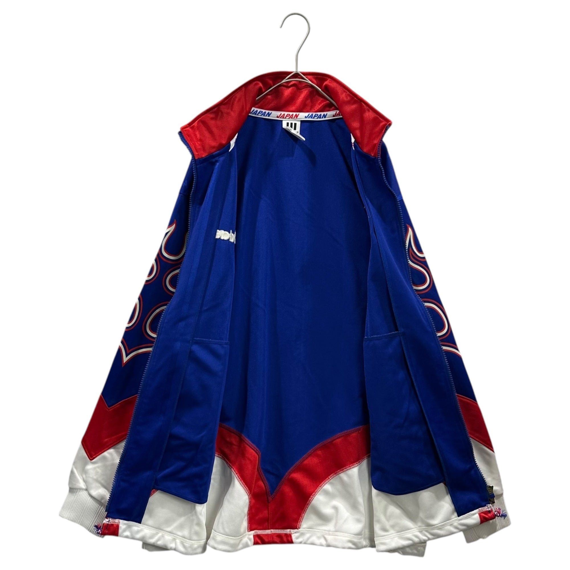 adidas(アディダス) The Joy of Johor Bahru: 1997–98 France World Cup Japan National Team Jersey ジョホールバルの歓喜 97年-98年 フランス ワールドカップ 日本代表 ジャージ AQ-2731 JASPO O トリコロール ファイヤーパターン デサント社製 トラックジャケット レプリカ品