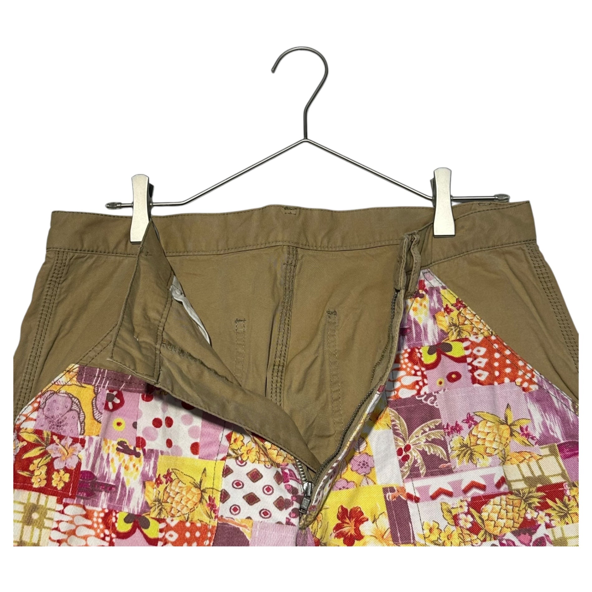 COMME des GARCONS SHIRT(コムデギャルソンシャツ) 13SS floral patchwork trousers pants 花柄 パッチワーク トラウザー パンツ S21145 M ベージュ×ピンク 13SSコレクションランウェイ着用品