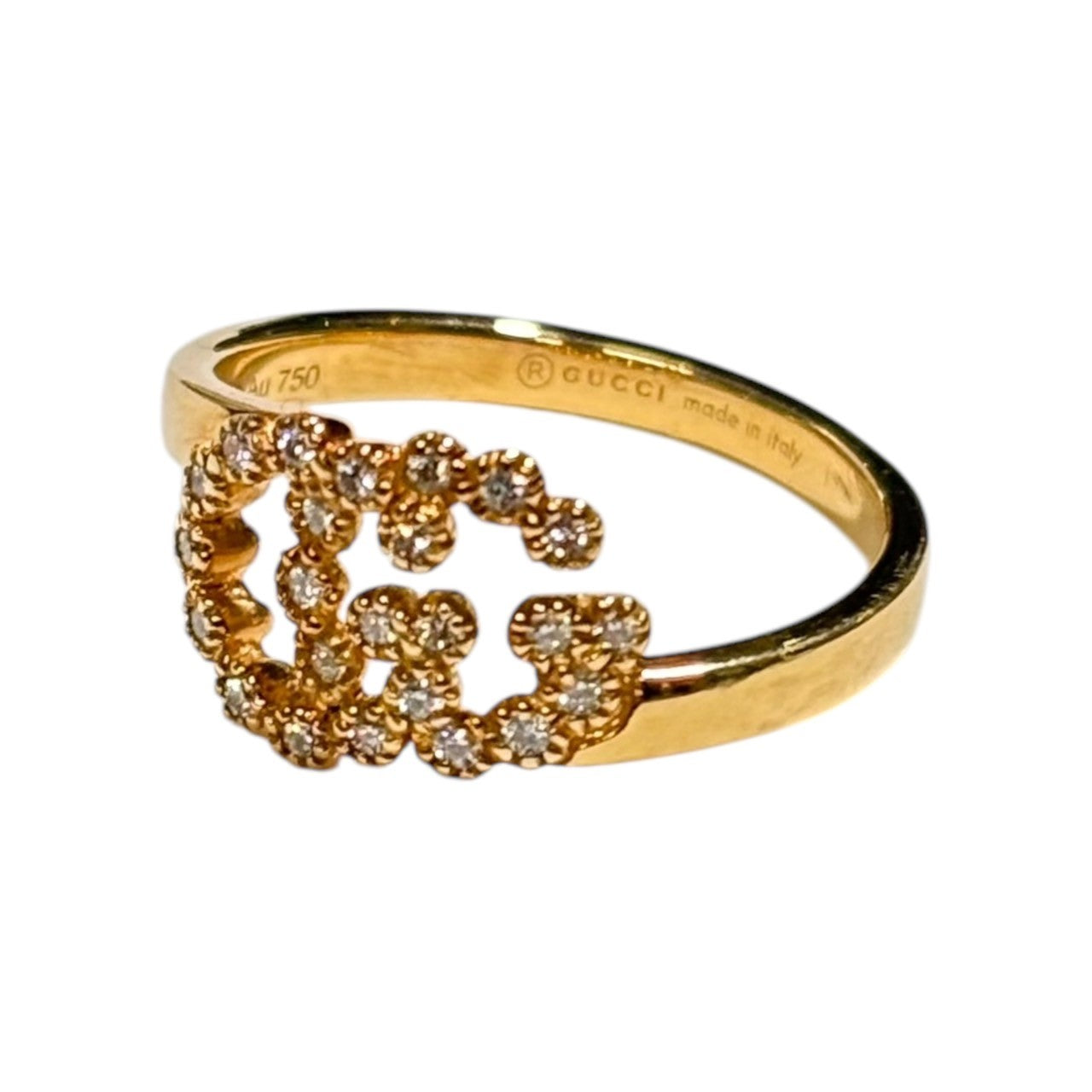 GUCCI(グッチ) K18YG GG Running Diamond Ring ファイン ジュエリー GGランニング ダイヤモンド リング 7(7号) ゴールド ピンキー Au750 指輪 ジュエリー フローラ