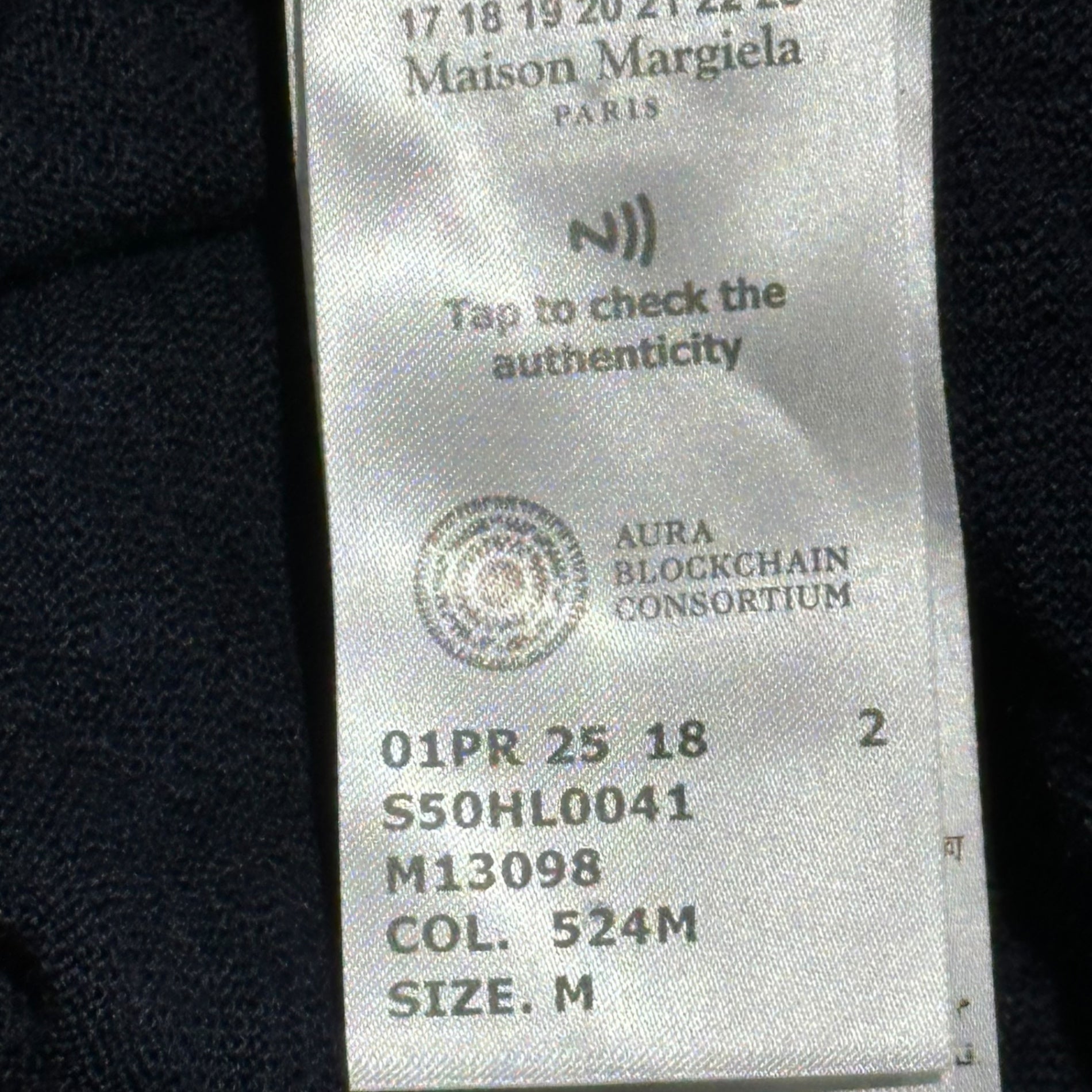 MAISON MARGIELA(メゾンマルジェラ) 25SS ELBOW PATCH WOOL SWEATER エルボー パッチ ウール セーター ニット S50HL0041 M ネイビー×ブラウン
