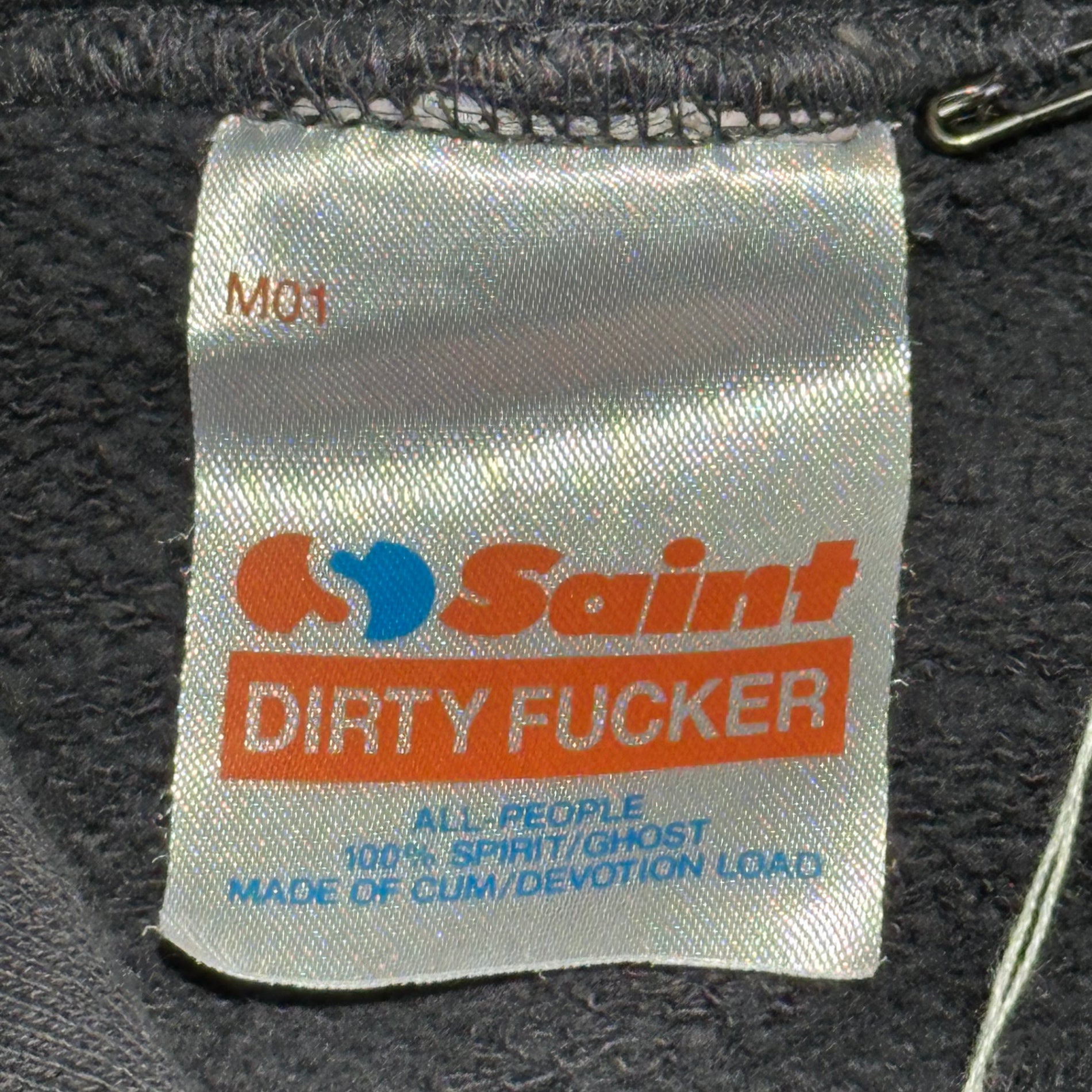 SAINT MICHAEL(セントマイケル) 25AW ANGEL HOODIE / BLACK エンジェル フーディ SM-HR1-0000-052 XL ブラック ダメージ加工 プルオーバー パーカー