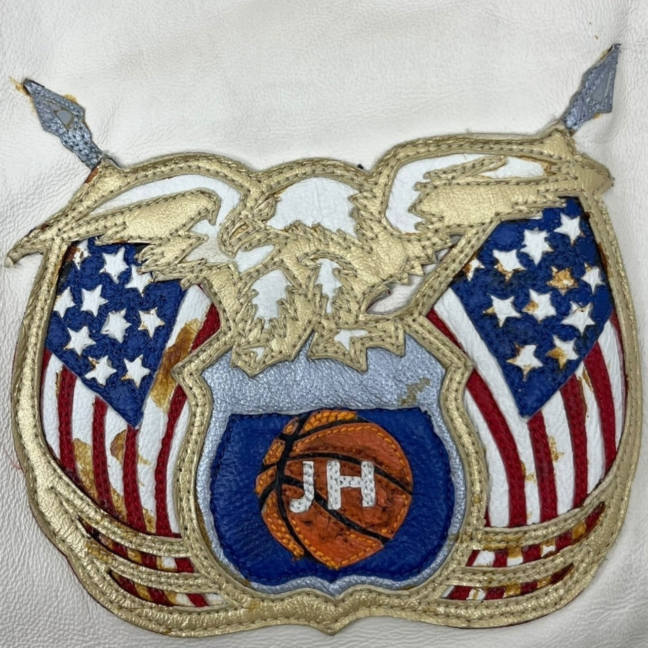 Jeff Hamilton(ジェフハミルトン) 1996 "NBA 50" BULLS Leather LIMITED EDITION JACKET ブルズ レザー スタジアム ジャケット L レッド×ホワイト 90's 90年代 スタジャン 90年代 マイケル ジョーダン ジェフハミルトンサイン入り