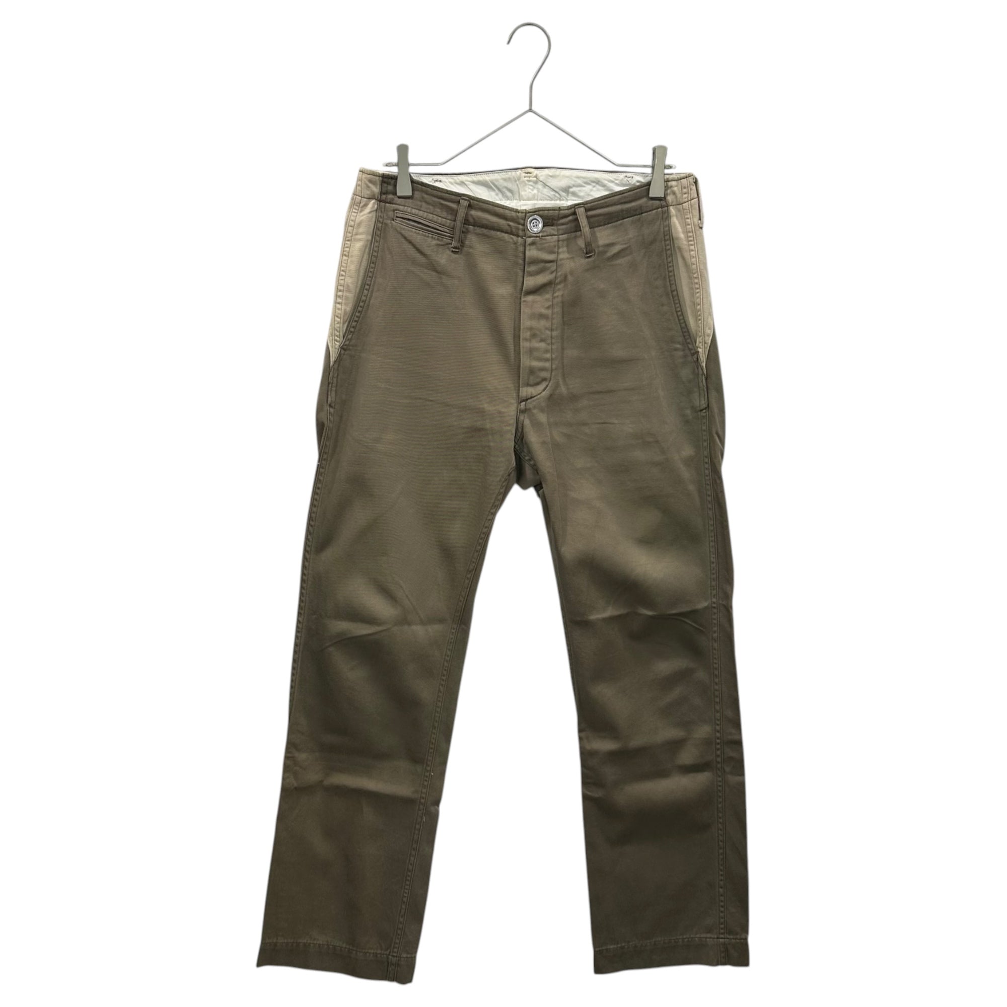 VISVIM(ビズビム/ヴィズヴィム) Pocket-Detail Baker Pants ポケット 切替 ベイカー パンツ S カーキ×ベージュ メタルボタン