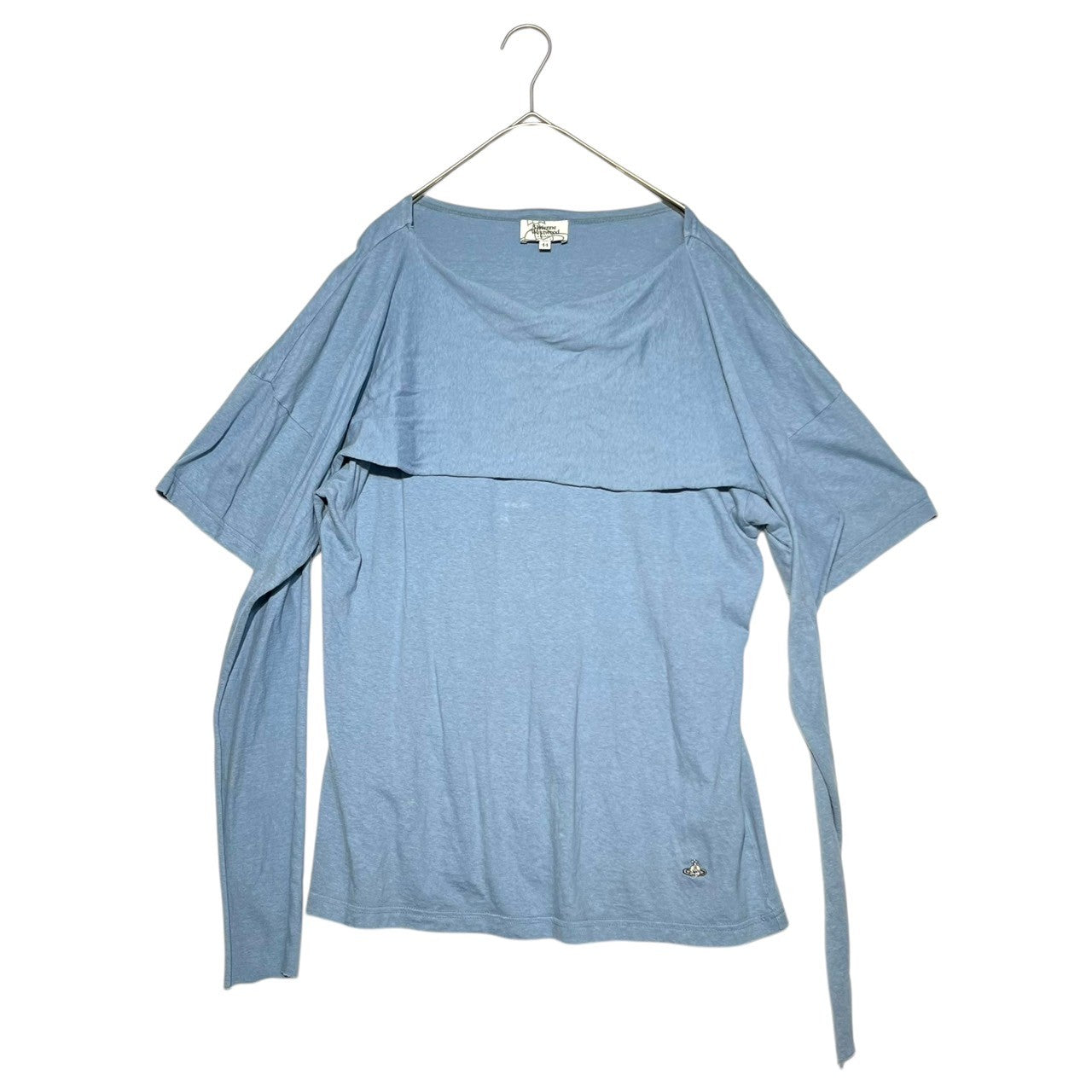 Vivienne Westwood MAN(ヴィヴィアンウエストウッドマン) Layered Stole S/ST shirt レイヤード ストール ストール Tシャツ VW-J2-88877 44(XS~S程度) スカイブルー
