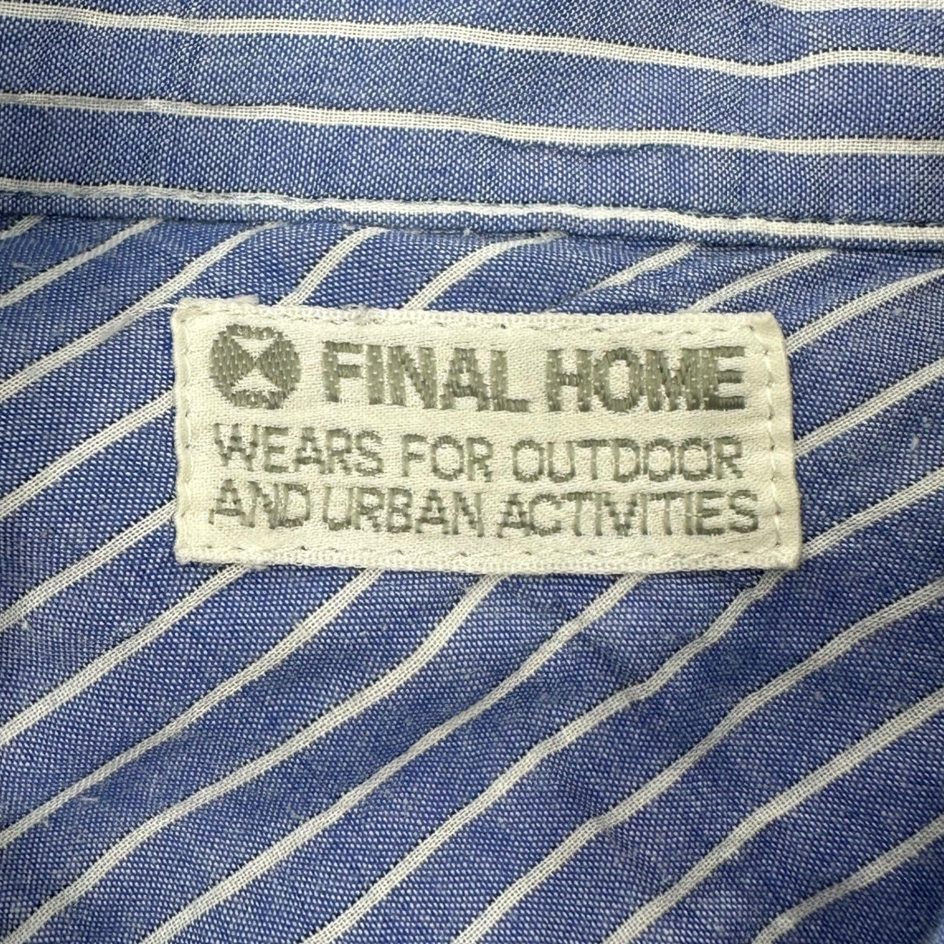 FINAL HOME(ファイナルホーム) Random Stripe Shawl Collar Blouse Shirt ランダム ストライプ ショールカラー ブラウス シャツ FH31FJ914 M ブルー×ホワイト