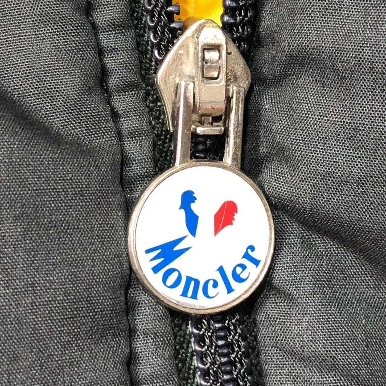 MONCLER(モンクレール) 80~90's Stand collar sleeve stitch line batting jacket スタンドカラー 袖ステッチライン 中綿 ヴィンテージ ジャケット SMQ-234 SIZE L ブラック×イエロー アシックス製造期