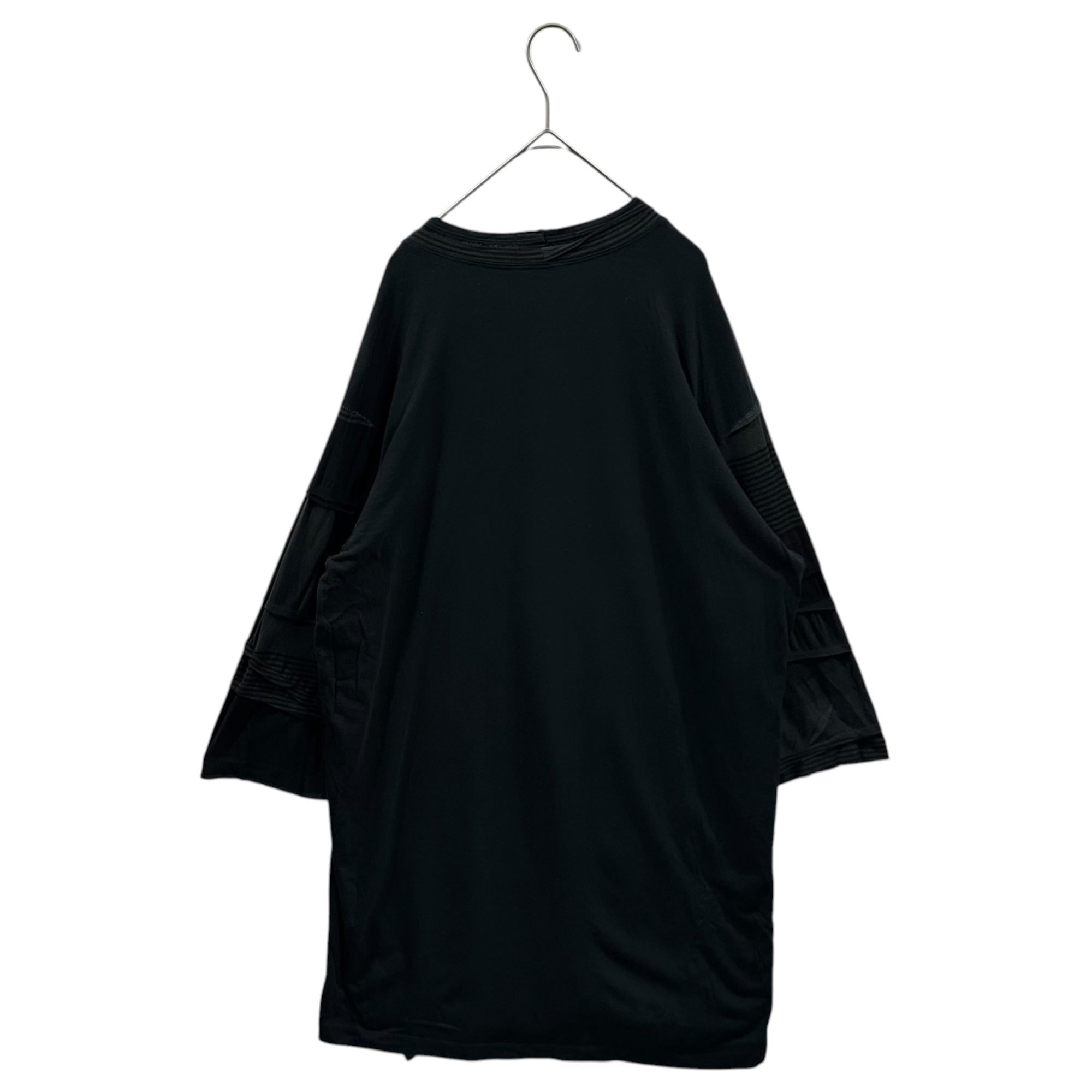 The Viridi-anne(ザヴィリディアン) 18SS Tenzoku Layered Tuck Striped T-Shirt 天竺 レイヤード タック ボーダー Tシャツ VI-2878-01 3 ブラック×グレー