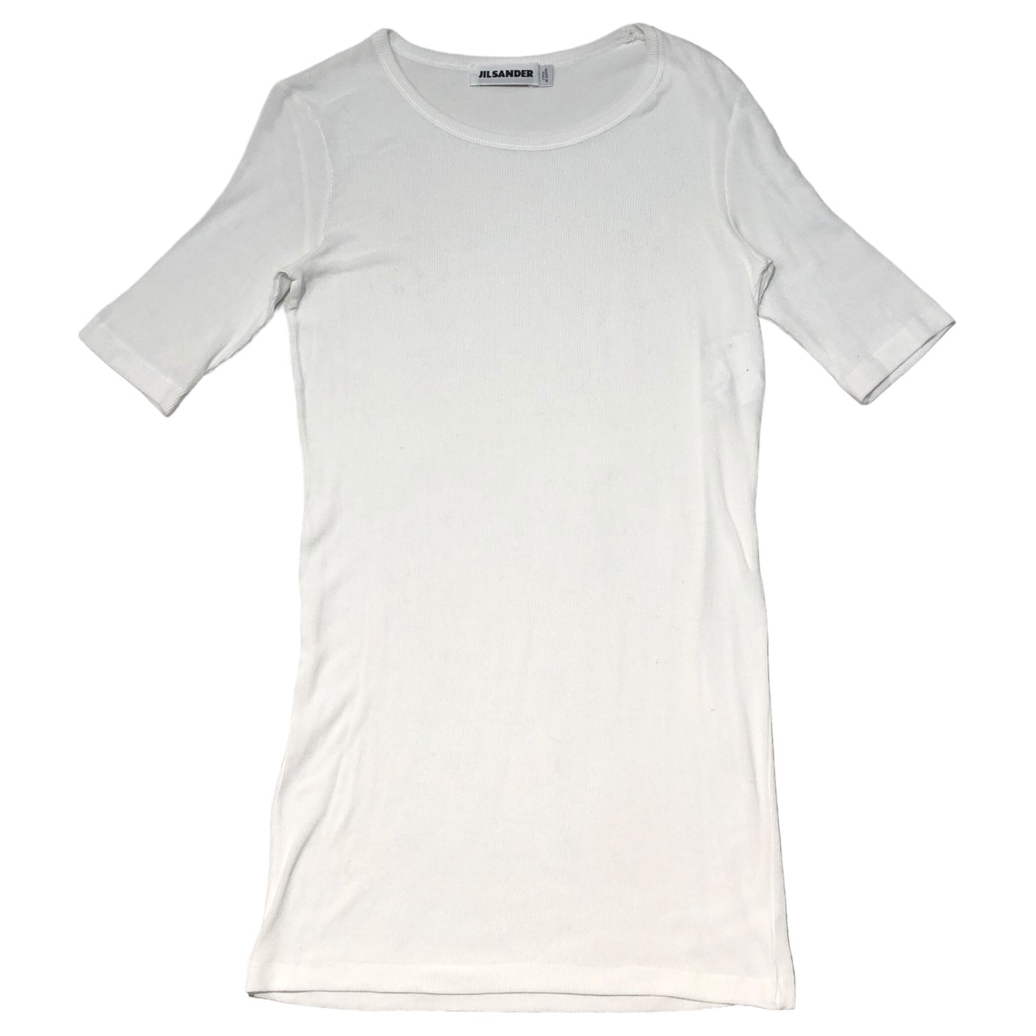 JIL SANDER(ジルサンダー) 11SS Cotton rib cut and sew コットン リブ カットソー 20111W00193 S  ホワイト ラフシモンズ期 Tシャツ