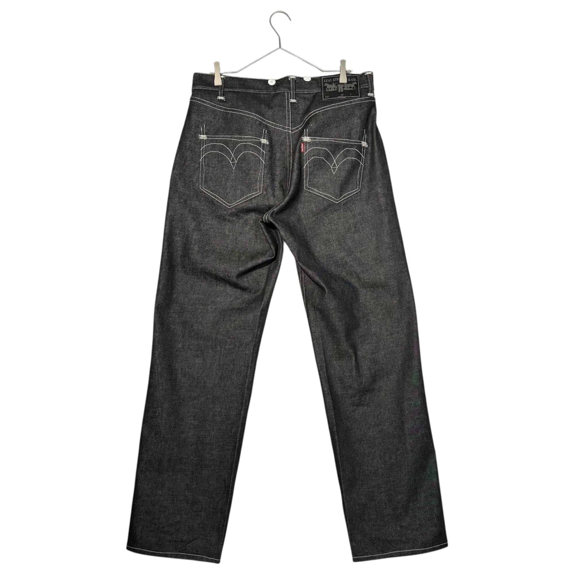 eye JUNYA WATANABE MAN × JUNYA WATANABE MAN × LEVI'S(アイジュンヤワタナベマン×ジュンヤワタナベマン ×リーバイス) 25SS Triple Name White Stitch Wide Black Denim Pants トリプルネーム ホワイト ステッチ ワイド ブラック デニム パンツ WO-P902 M ブラック×ホワイト AD2024