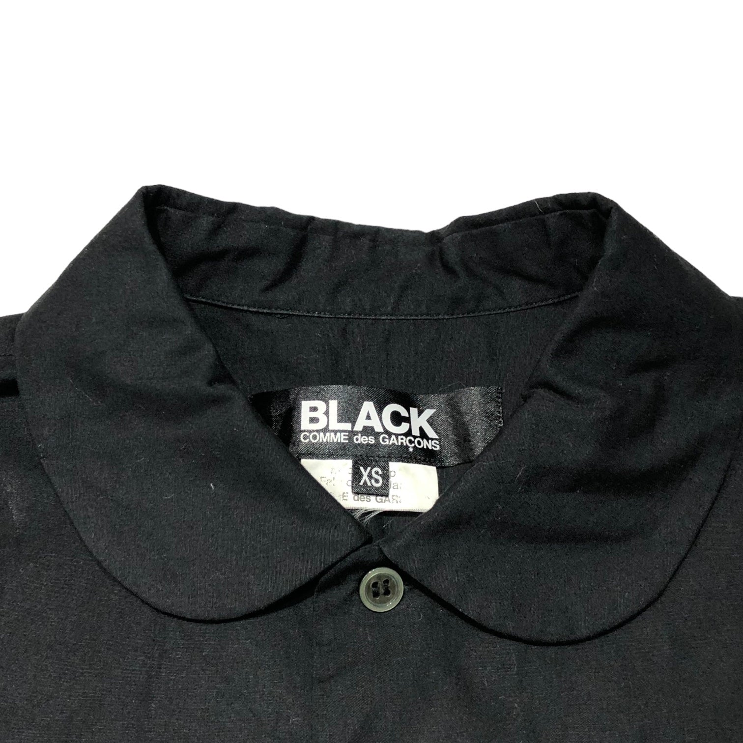 BLACK COMME des GARCONS(ブラックコムデギャルソン) 17SS round collar S/S shirt 丸襟半袖シャツ 1S-B018 XS ブラック ブラウス AD2016