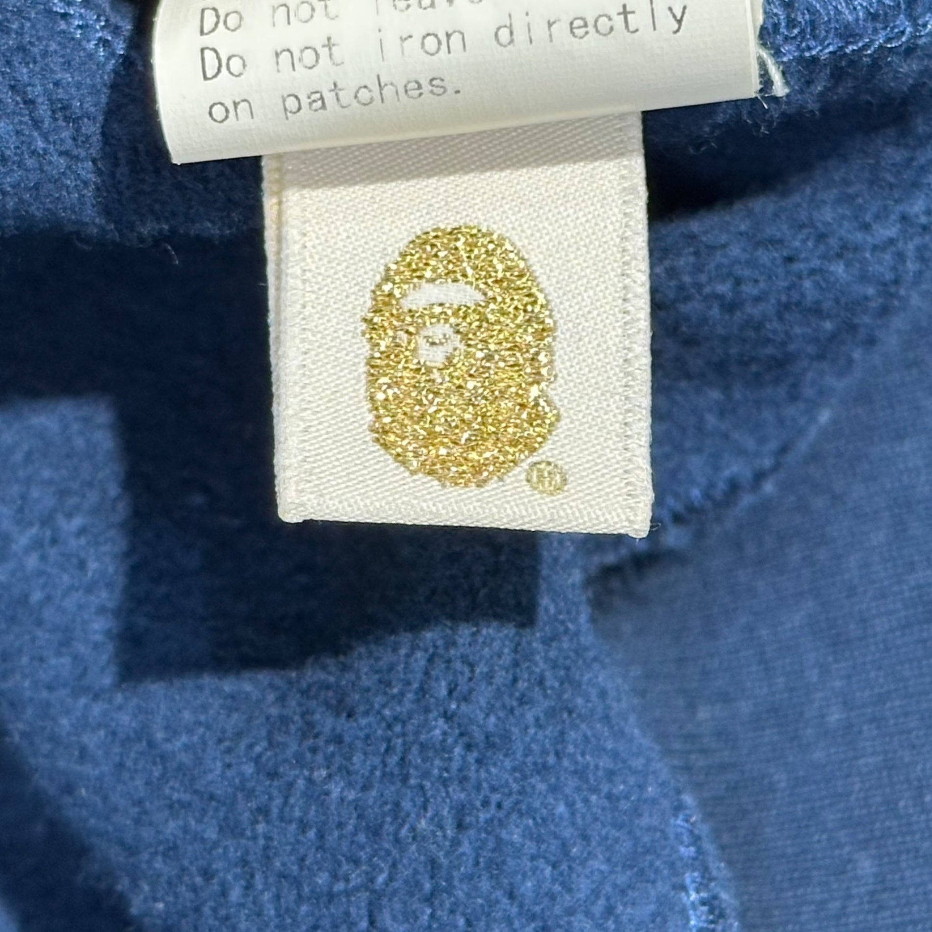 A BATHING APE(アベイシングエイプ) Patchwork Logo Pullover Hoodie パッチワーク ロゴ プルオーバー パーカー 001PPA801002X L ネイビー サンプル品