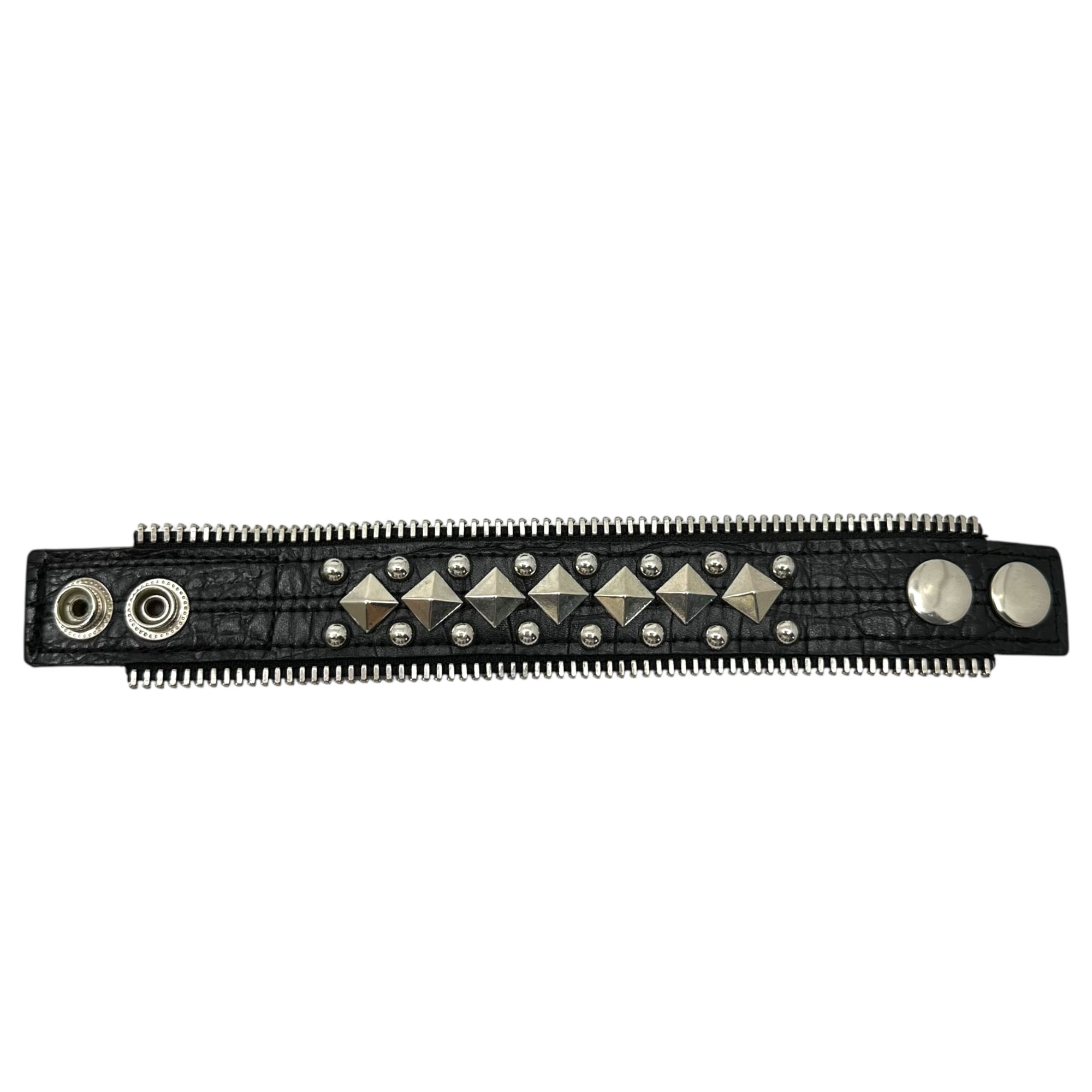 F.E.A.R(フィアー) Studded Zipper Leather Bracelet スタッズ ジップ レザー ブレスレット ブラック
