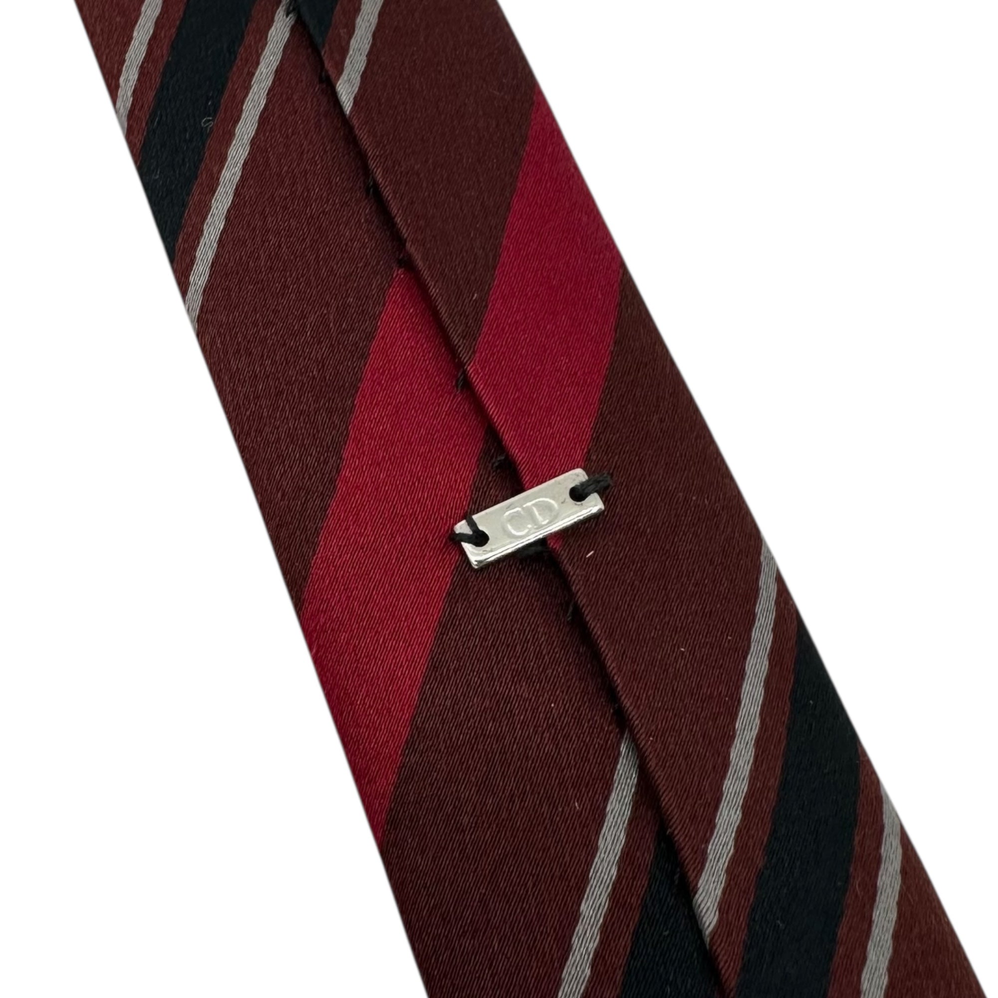 Dior HOMME(ディオールオム) 04AW by Hedi Slimane Narrow Regimental Tie エディ スリマン ナロー レジメンタル タイ レッド×ブラウン エディ期 アーカイブ ネクタイ