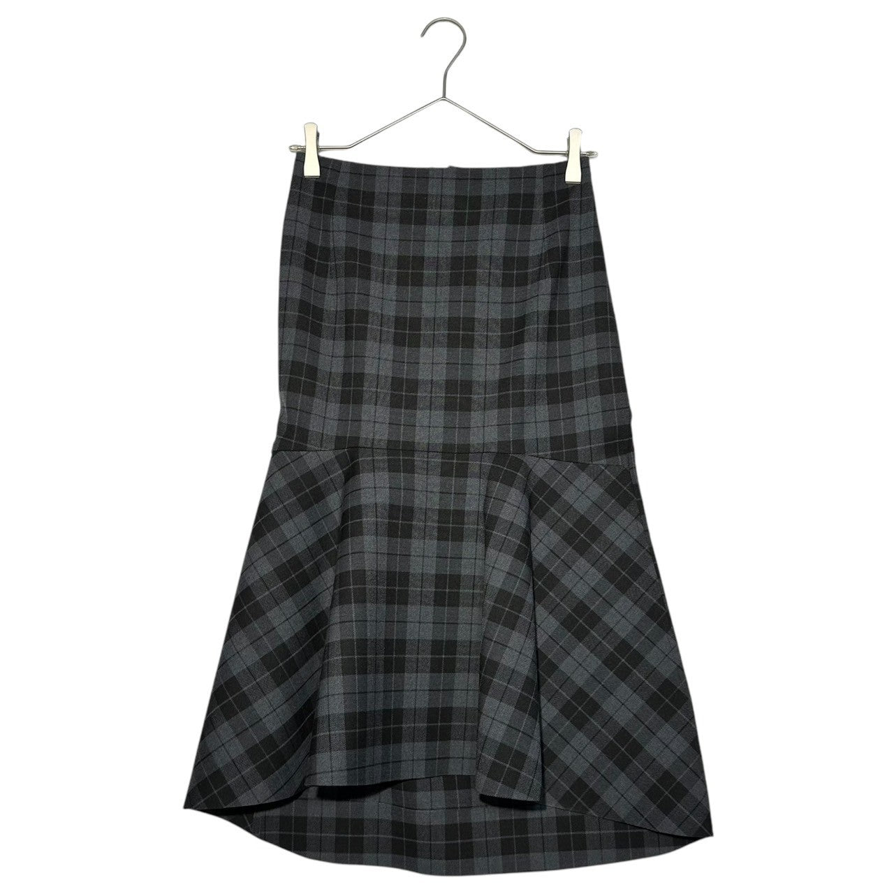 BALENCIAGA(バレンシアガ) 19SS plaid draping skirt チェック柄 立体裁断 スカート 34(XS) グレー×ブラック