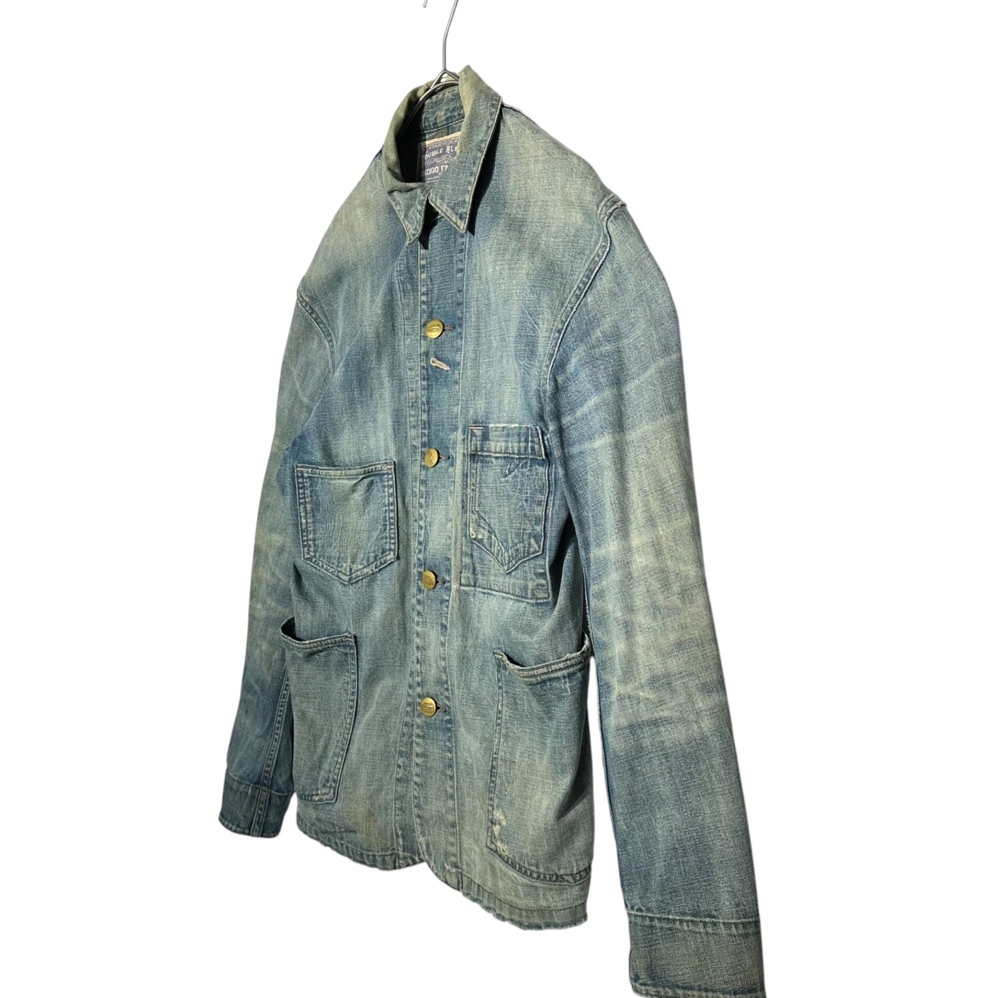 RRL(ダブルアールエル) Railman Jacket ヴィンテージ加工 レイルマン ジャケット S インディゴ デニム カバーオール 機関車 チェンジボタン