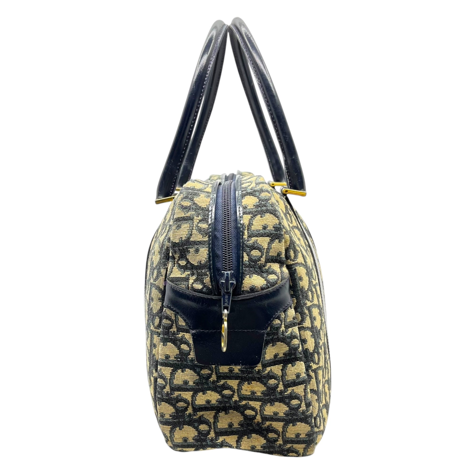 Christian Dior(クリスチャンディオール) CD logo trotter vintage handbag ロゴ トロッター ヴィンテージ ハンド バッグ ネイビー OLD