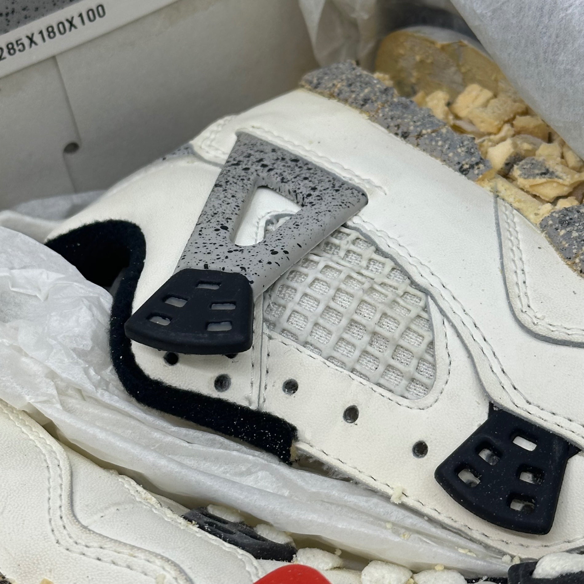 NIKE(ナイキ) 1989 AIR JORDAN 4 GS ”White Cement” エアジョーダン 4 ホワイト セメント 8449 1.5Y(20.5cm) ホワイト×グレー 80's 80年代 ヴィンテージ スニーカー