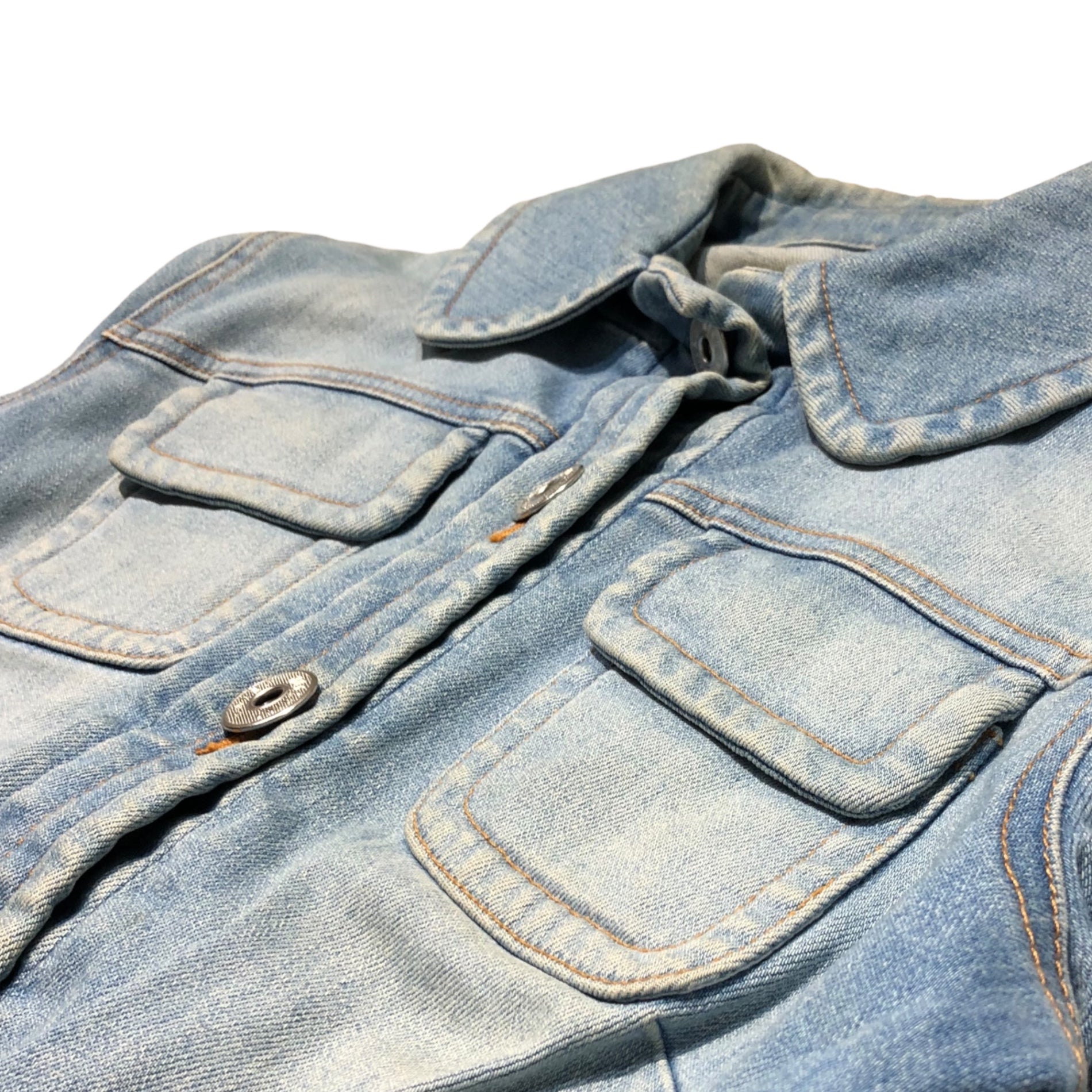 MOSCHINO JEANS(モスキーノジーンズ) 00's denim short length jacket デニム ショート丈 ジャケット 38(M程度) ライトインディゴ Y2K