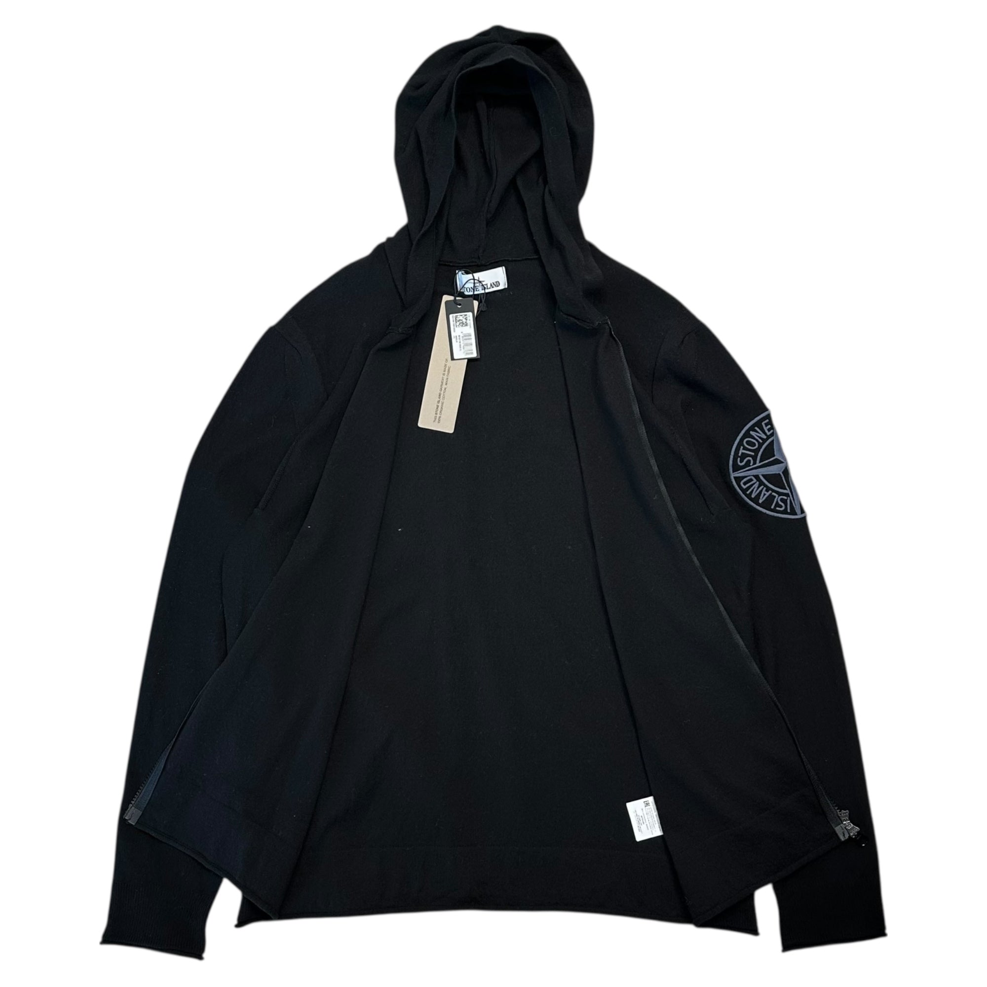 STONE ISLAND(ストーンアイランド) 24SS Zip-Up Knit Hoodie ジップアップ ニット パーカー 8015511B9 XL ブラック
