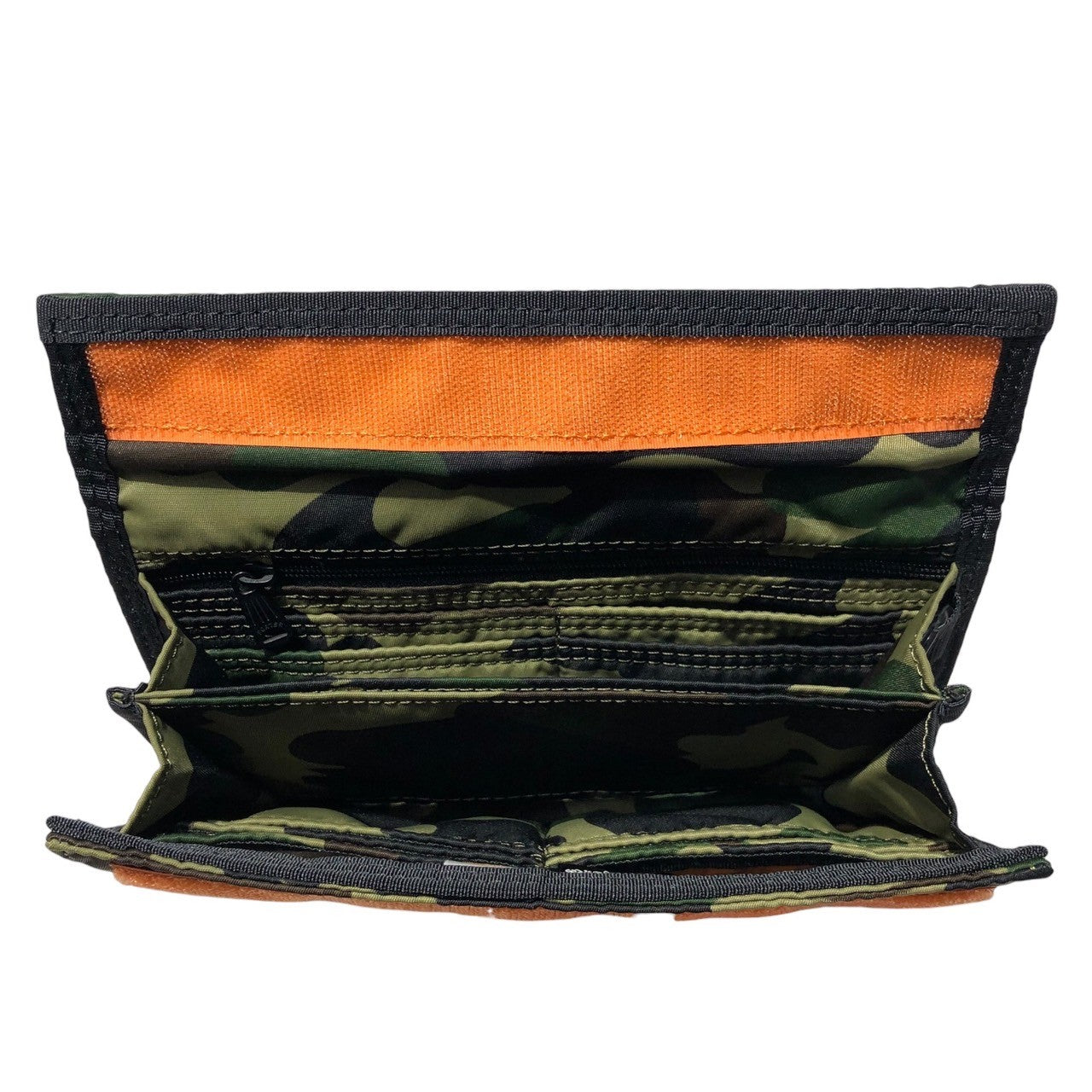 A BATHING APE × PORTER(アベイシングエイプ×ポーター) Nylon camouflage long wallet ナイロン カモフラ長財布 カーキ×ブラック×ブラウン