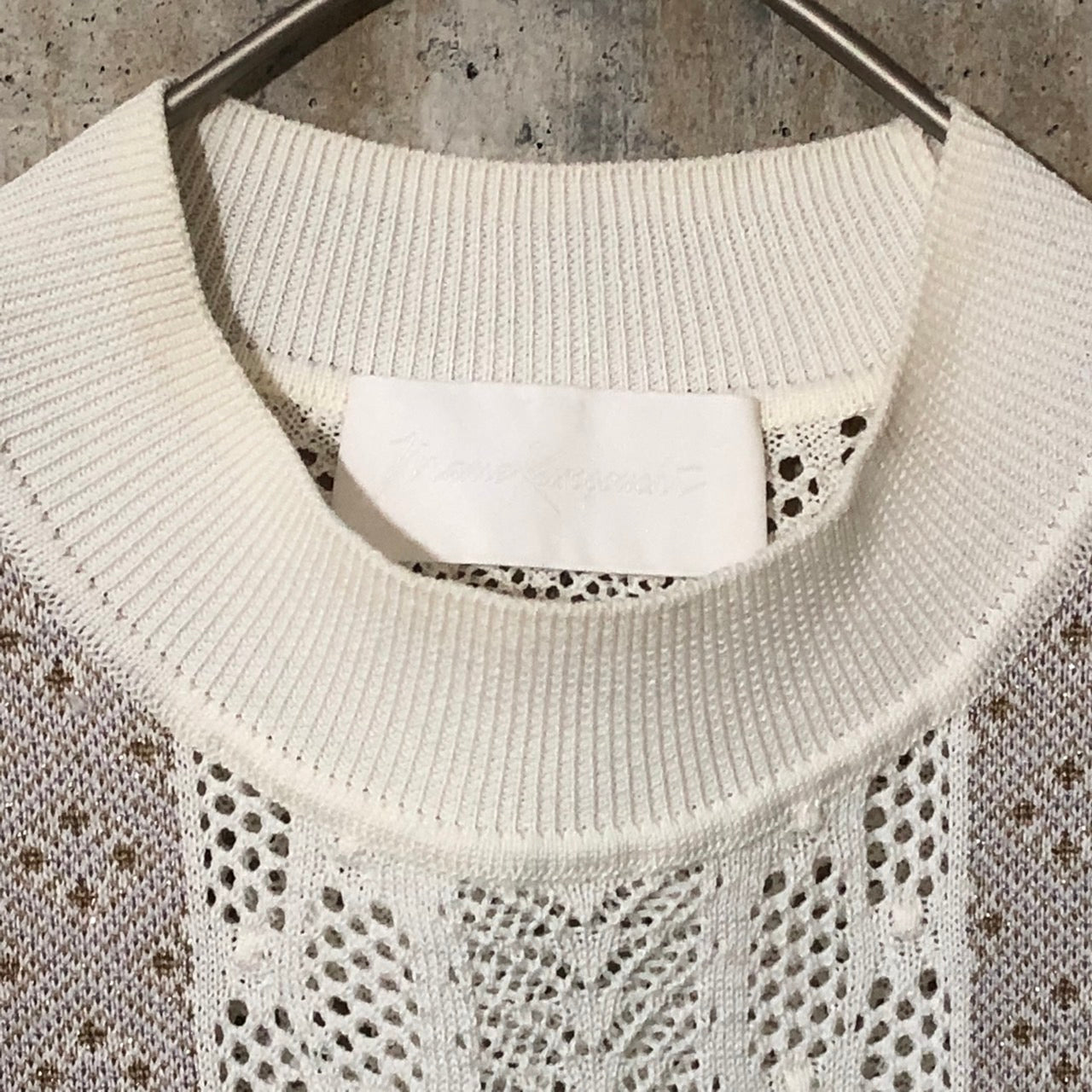 mame kurogouchi(マメクロゴウチ) 19SS SASH JAQUARD SLEEVELESS KNIT/フリンジノースリーブニット MM19SS-KN024 2(Mサイズ程度) パープル