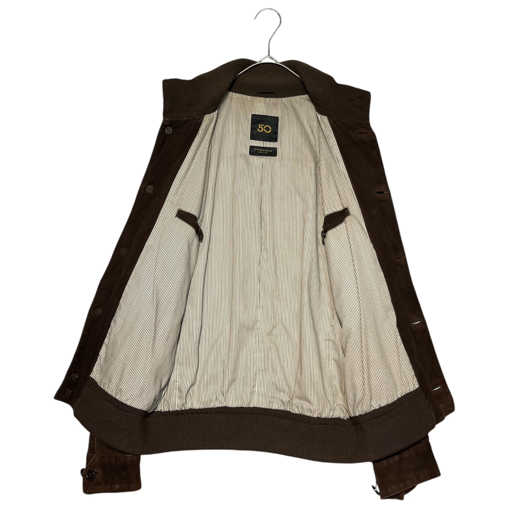 Cinquanta(チンクアンタ) Suede Valstar blouson スウェード ヴァルスター ブルゾン ジャケット #6328 44 ブラウン