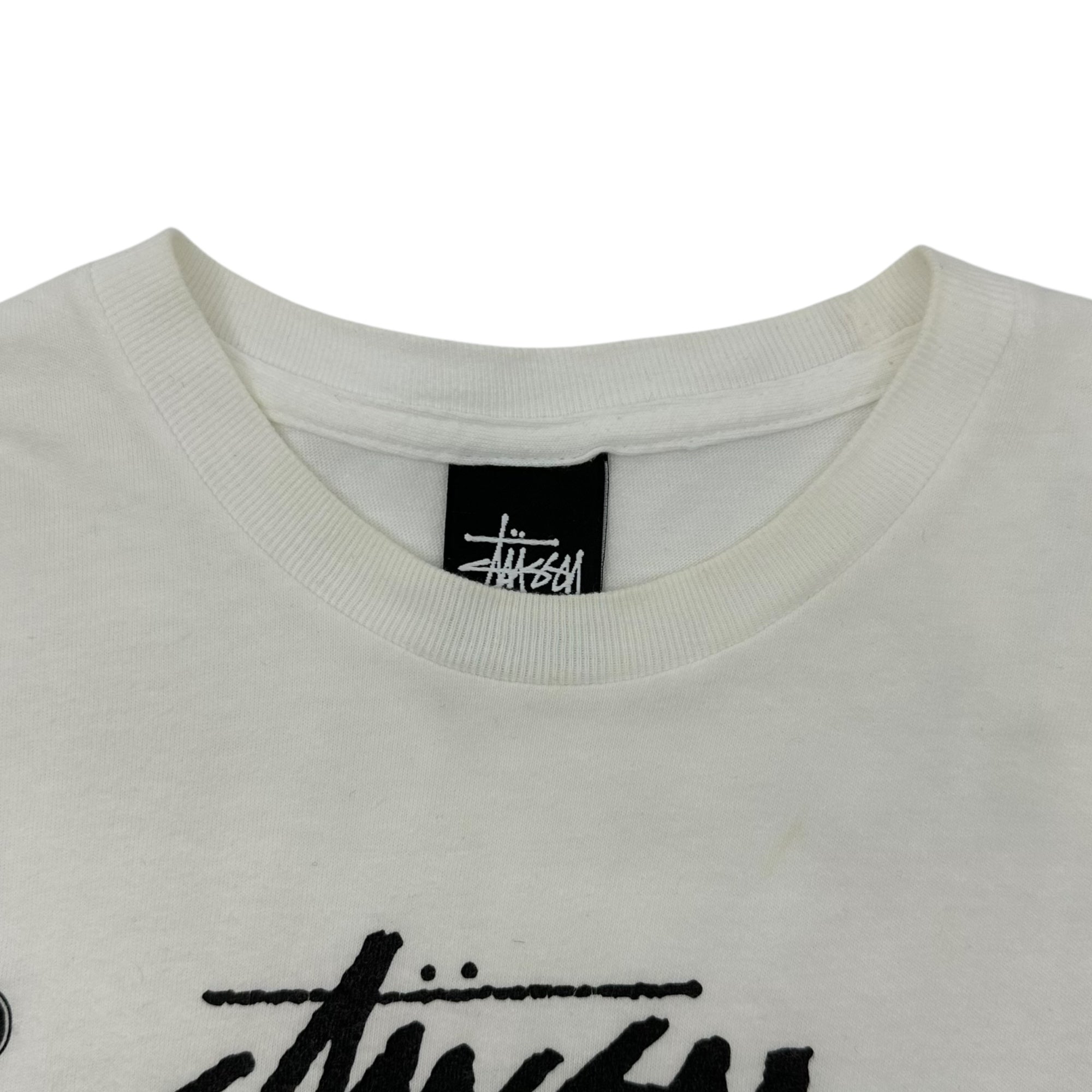 STUSSY×CHALLENGER(ステューシー×チャレンジャー) W-NAME ”spade” S/S TEE ダブルネーム スペード プリント 半袖 Tシャツ M ホワイト コラボ